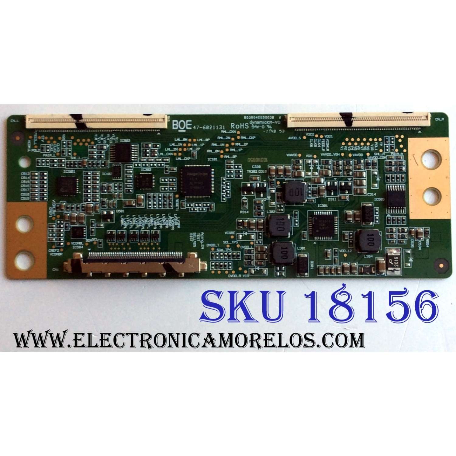 T-CON PARA TV ONN / SCEPTRE / NUMERO DE PARTE 44-9771315A / 47-6021131 / B03904EE0003B / HV430FHBN10 / PANEL CN430CN6210 / DISPLAY HV430FHB-N10 REV.1.1 / MODELOS ONC18TV001 (43'' PULGADAS) / H43 ULTV53DC