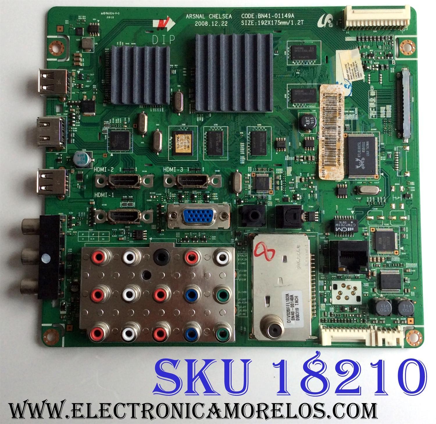 MAIN / SAMSUNG BN94-02597E / BN41-01149A / BN97-03117E / PANEL LTF460HF06 A04 / MODELOS LN46B630N1F / LN46B630N1FXZA SS02