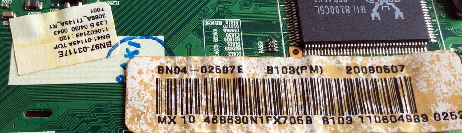 MAIN / SAMSUNG BN94-02597E / BN41-01149A / BN97-03117E / PANEL LTF460HF06 A04 / MODELOS LN46B630N1F / LN46B630N1FXZA SS02 - Imagen 2