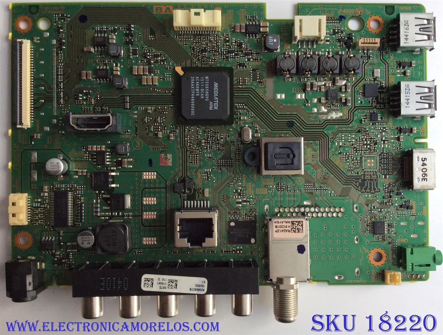 MAIN / SONY A-2066-937-B / 1-894-094-22 / 173534122 / A2066937B 597G / S100004SS2051-12 / PANEL LTF320AP08 A08 / MODELO KDL-32R500C