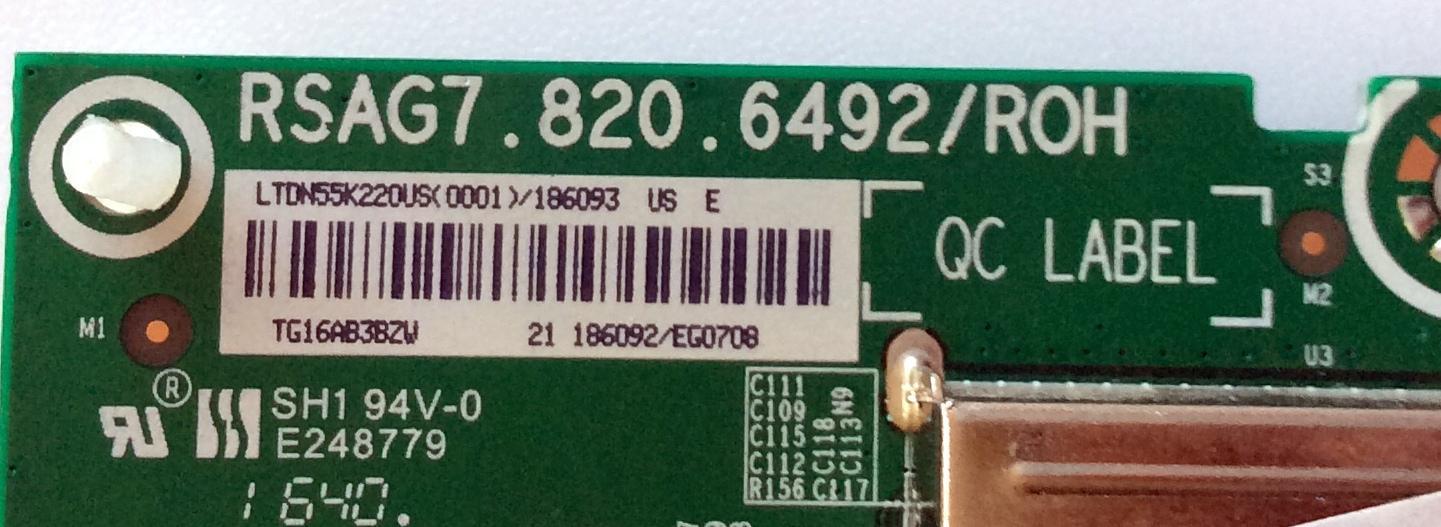 MAIN / INSIGNIA 186093 / RSAG7.820.6492/ROH / 186092 / LTDN55K220US(0001) / EG0708 / PANEL HD550DF-E32 / DISPLAY LSC550HN04-H01 / MODELO NS-55D510NA17 - Imagen 2