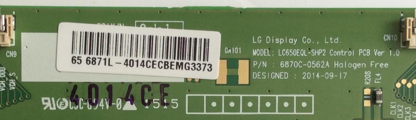 T-CON PARA TV SONY 4K HDR SMART TV / NUMERO DE PARTE 6871L-4014C / 6870C-0562A / 4014C / LC650EQL-SHP2 / PANEL SYV6542 / MODELO XBR-65X810C / XBR65X810C - Imagen 2