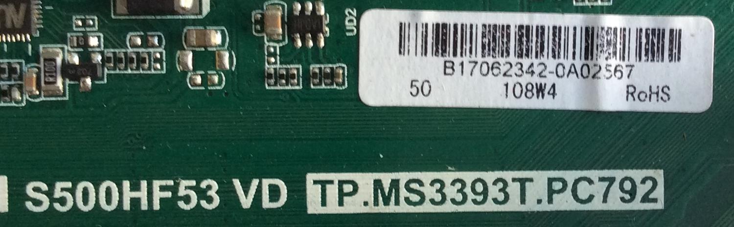 MAIN / FUENTE (COMBO) / INSIGNIA B17062342 / TP.MS3393T.PC792 / 6050S1200L / S500HF53 VD / PANEL S500HF53 / MODELO 50" - Imagen 3