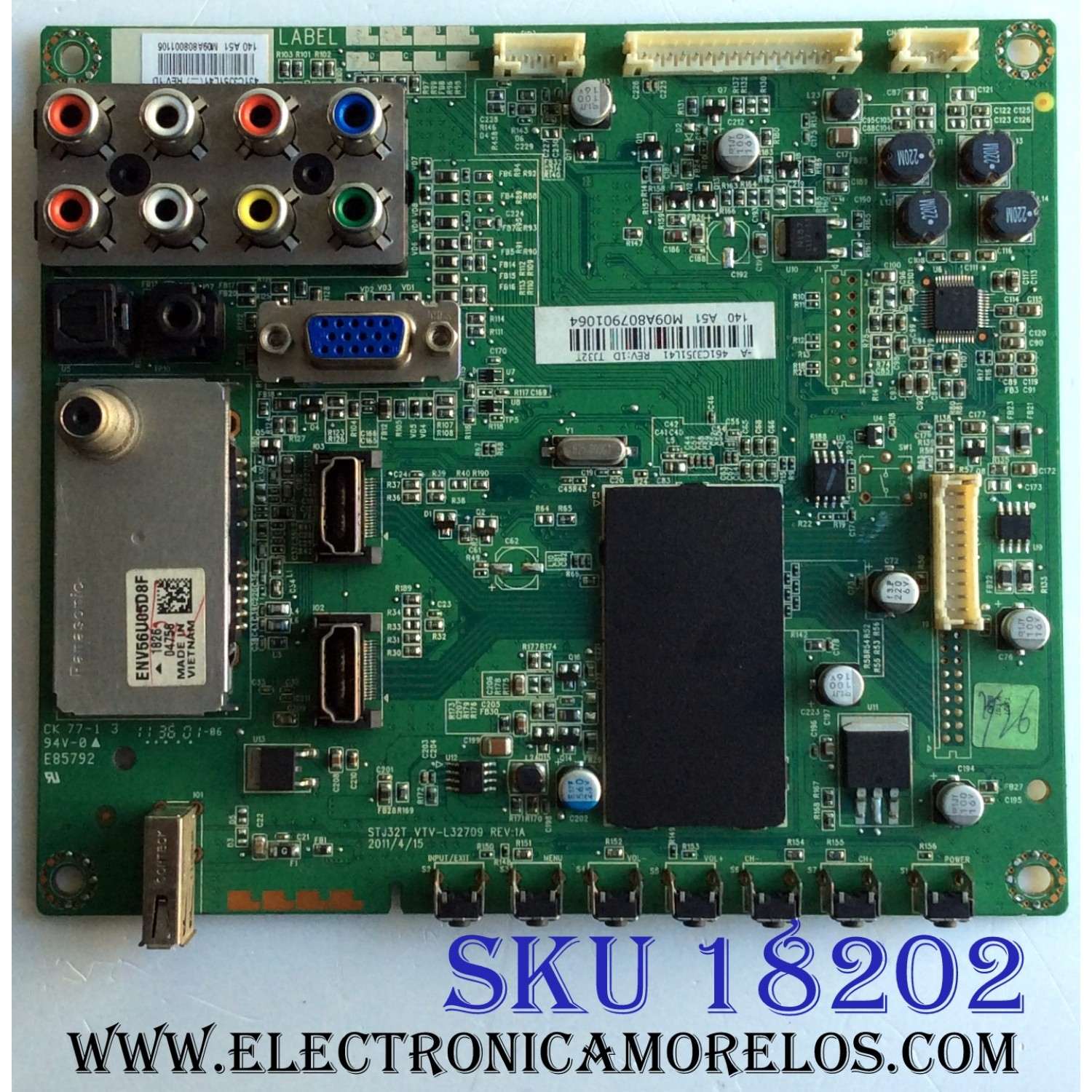 MAIN / TOSHIBA 75026847 / 431C3J51L41 / 461C3J51L41 / TJ32T / STJ32T VTV-L32709 / SUSTITUTAS 431C3J51L42 / 461C3J51L42 / MODELO 32C110U1 / PANEL LTA320AP05-D02	