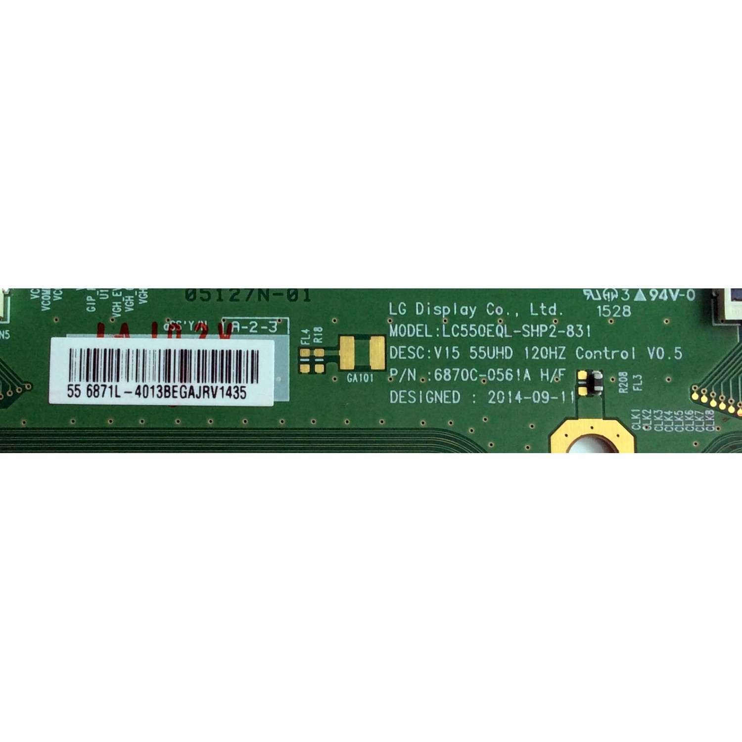 T-CON / SONY 6871L-4013B / 6870C-0561A / LC550EQL-SHP2-831 / 4013B / PANEL YD5S550HTG01 / MODELO XBR-55X900C - Imagen 2
