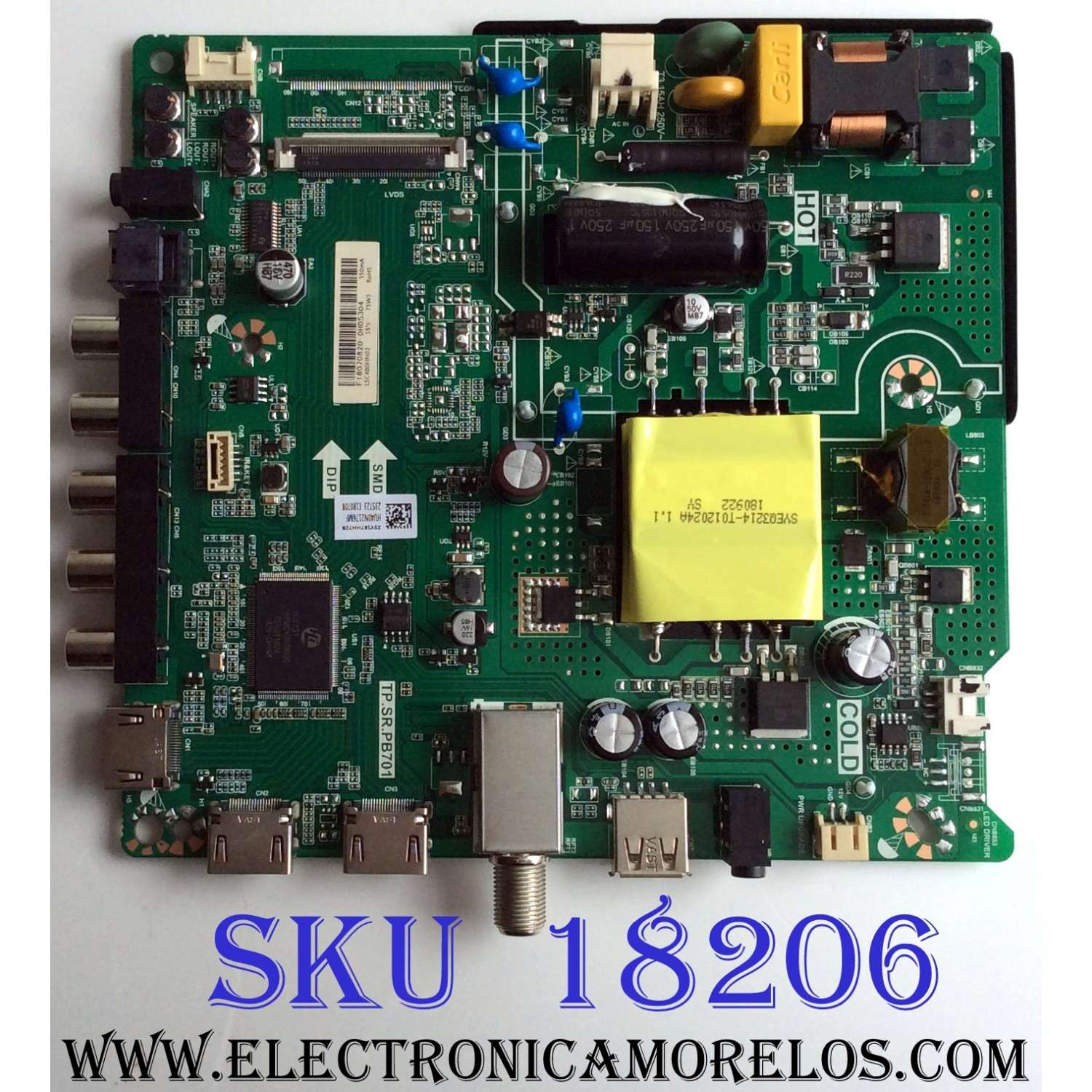 MAIN FUENTE (COMBO) HISENSE  / NUMERO DE PARTE 235723 / TP.SR.PB701 / HU40N2176MF / 36275-235723-187L / LSC400HN02 / PANEL JHD400N2F31-TXL2B1QL\S0\GM\ROH / MODELO 40EU3000 / 40EU3000 HU40N2176MF