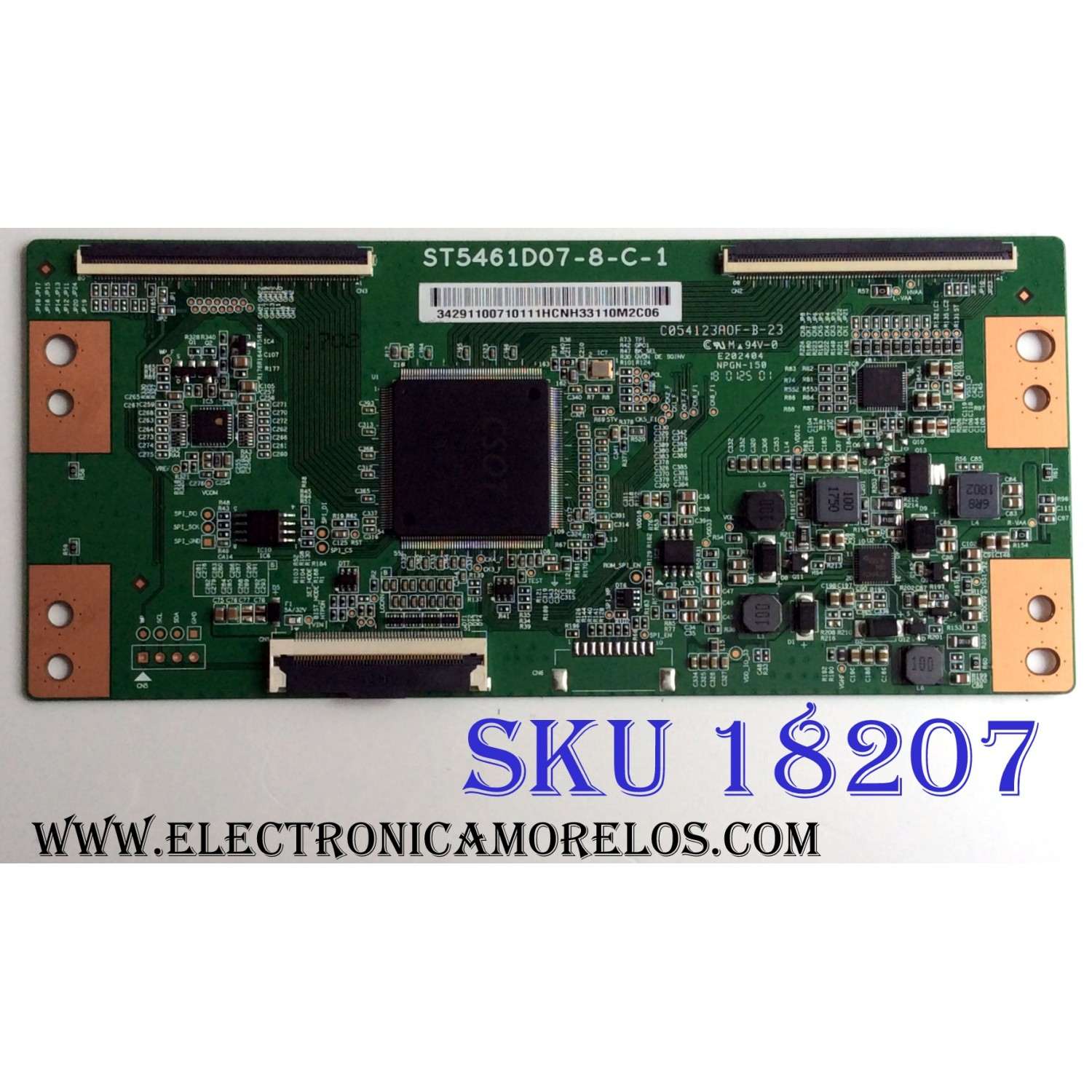 T-CON PARA TV TCL / NUMERO DE PARTE 34291100710111 / ST5461D07-8-C-1 / 34.29110.071 / C054123A0F-B-23 / 34291100710100 / PANEL LVF550ND1L CD9W16 / DISPLAY ST5461D07-1 VER.2.2 / MODELOS 55S403 / 55S405