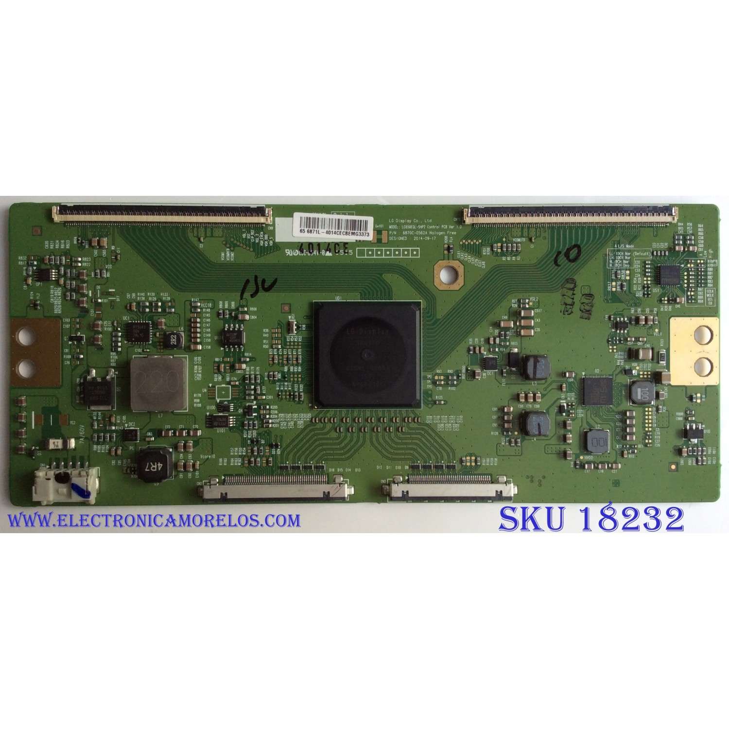 T-CON PARA TV SONY 4K HDR SMART TV / NUMERO DE PARTE 6871L-4014C / 6870C-0562A / 4014C / LC650EQL-SHP2 / PANEL SYV6542 / MODELO XBR-65X810C / XBR65X810C