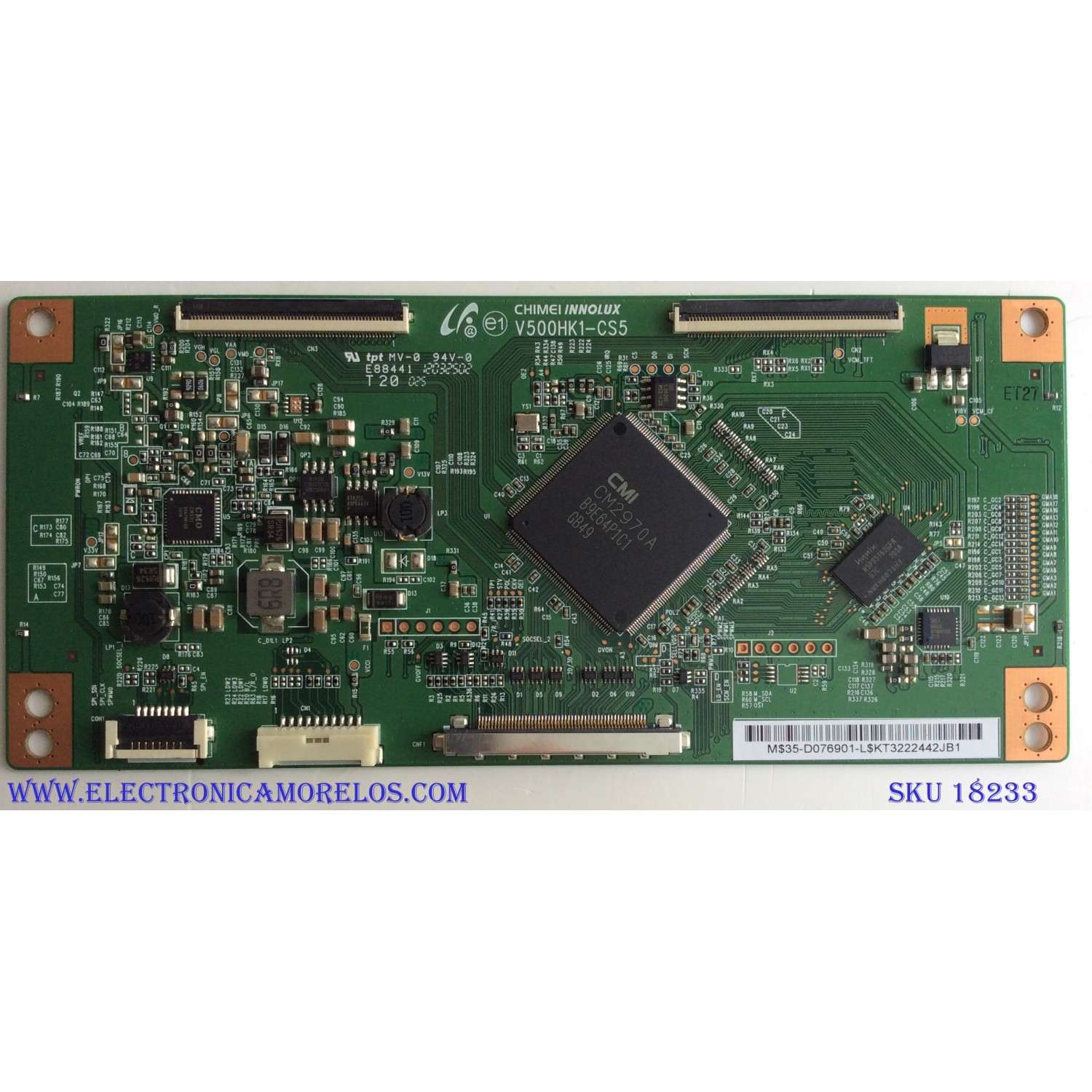 T-CON / COBY 35-D076901 / V500HK1-CS5 / E88441 / PANEL`S V500HK1-LS5 REV.C9 / V500HK1-LS5 REV.C7 / MODELOS LEDTV5028 / 50K316DW