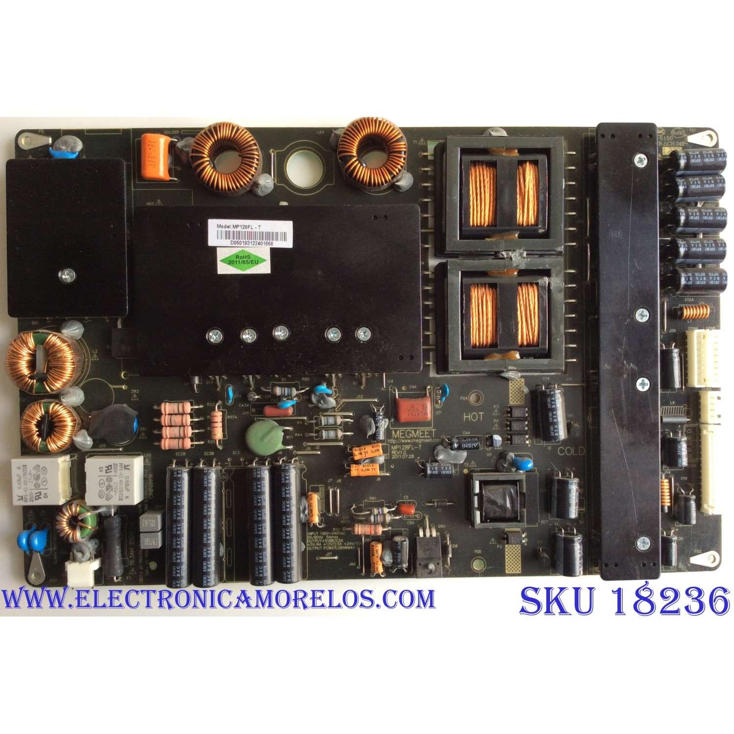 FUENTE DE PODER / COBY MP128FL-T / MP128FL-T REV:1.0 / 890-PM0-128FL / REV:1.0 / PANEL V500HK1-LS5 REV.C9 / MODELO LEDTV5028