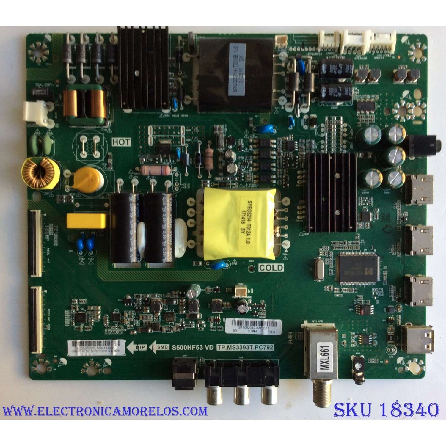 MAIN / FUENTE (COMBO) / INSIGNIA B17062342 / TP.MS3393T.PC792 / 6050S1200L / S500HF53 VD / PANEL S500HF53 / MODELO 50"