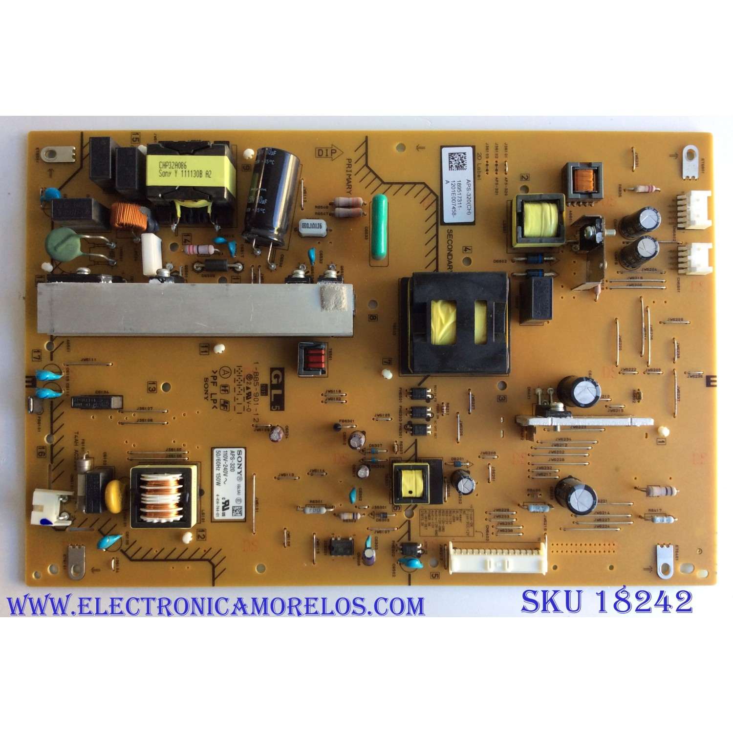FUENTE DE PODER / SONY 1-895-173-11 / 189517311 / APS-320(CH) / 1-885-901-12 / APS-320 / SUSTITUTA 1-895-173-12 / MODELO KDL-40EX640 / PANEL LTY400HF10	