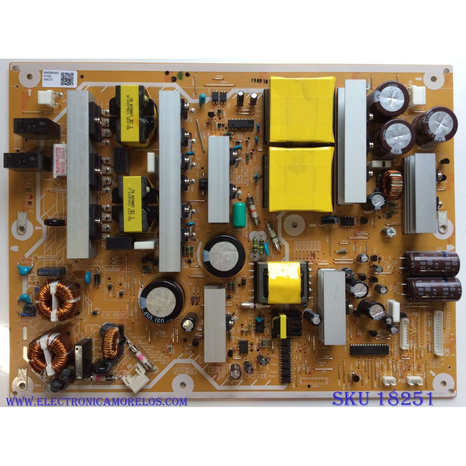 FUENTE DE PODER / PANASONIC N0AE6KK00002 / PSC10351H / NOAE6KK00002 / PANEL MC106FU1400 / MODELO TC-P42S30	