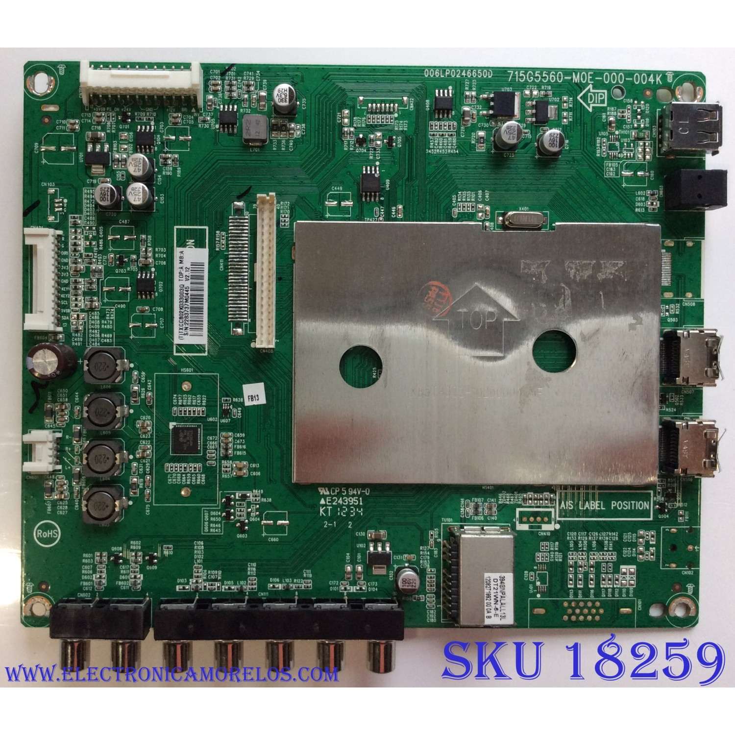 MAIN  VIZIO 756TXCCB02K033 / TXCCB02K033 / 715G5560-M0E-000-004K/ TXCCB02K033001Q /TXCCB02K033002Q/ TXCCB02K0330003/ TXCCB02K033002/ TXCCB02K0330002 / MODELO E320-A1 LTTDNLBN / E320-A1 LTTDNLBP / E320-A1 LTMDNLBN / PANEL TPT315B5-TAT01