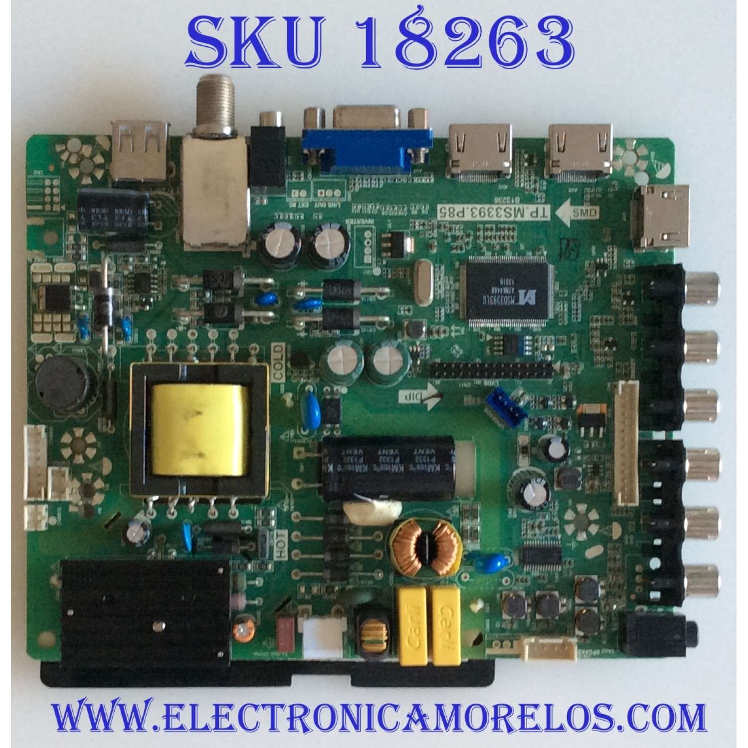 MAIN FUENTE PARA TV APEX B13080245 / TP.MS3393.P85 / PANEL T320XVN02.9 / MODELO LE3245M	