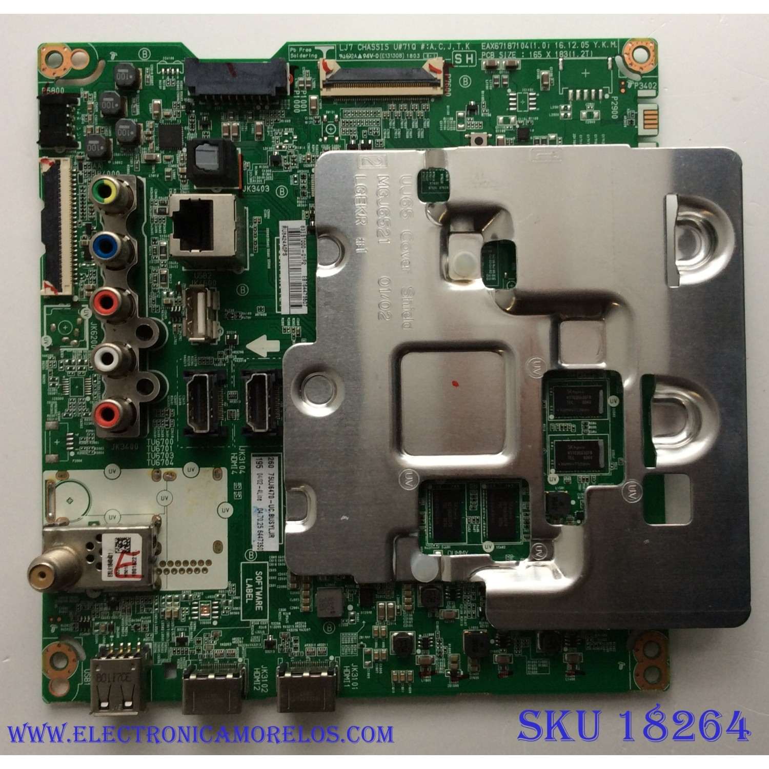 MAIN PARA TV LG 4K·UHD·HDR / NUMERO DE PARTE EBT64473507 / EAX67187104 / 64473507 / EAX67187104(1.0) / PANEL LC750EGE (FK)(M1) / MODELO 75UJ6470-UC / 75UJ6470-UC.BUSYLJR
