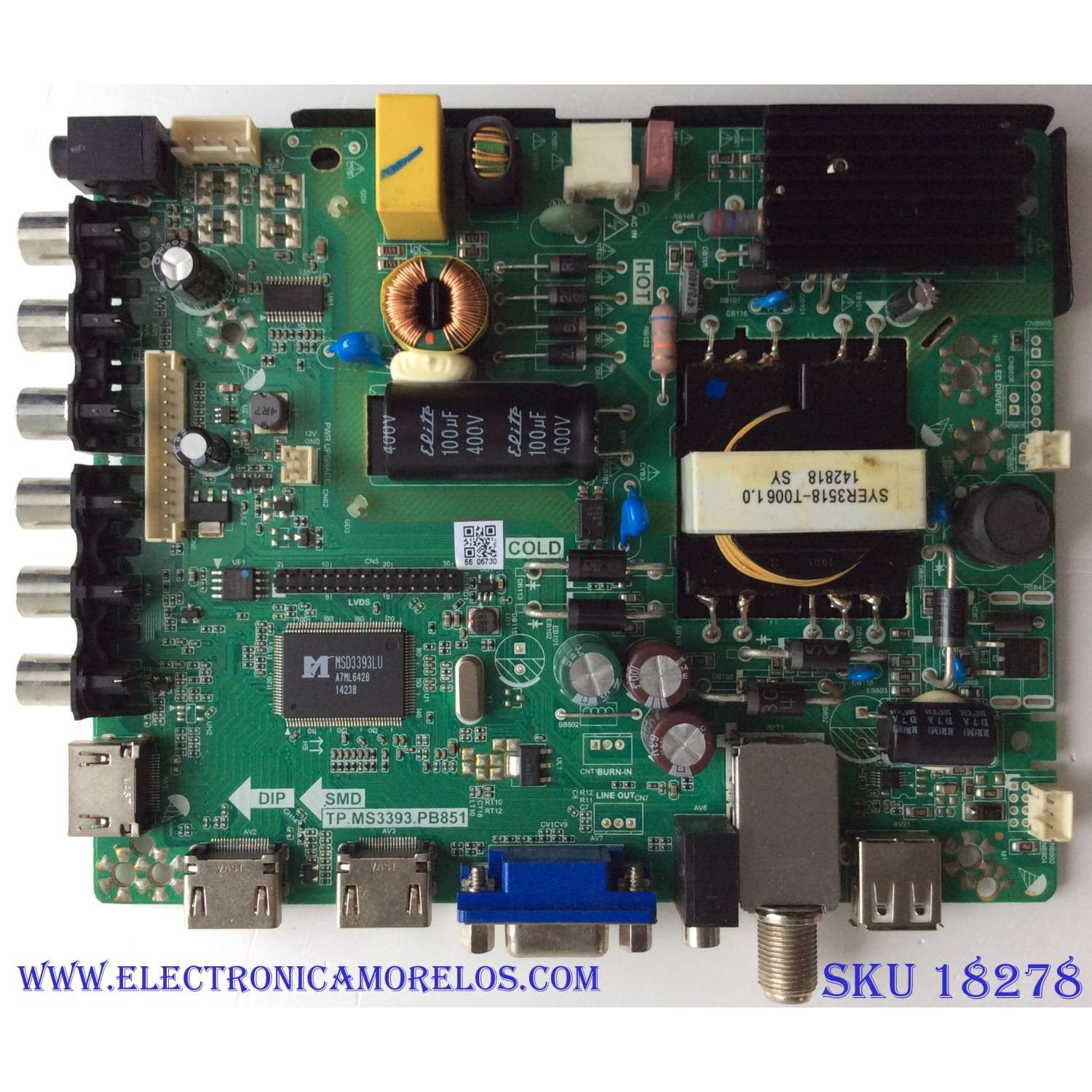MAIN / FUENTE ( COMBO) / UPSTAR N14070055 / TP.MS3393.PB851 / ST3151A05-5 / PANEL TH315L424 / MODELO P32EE7	