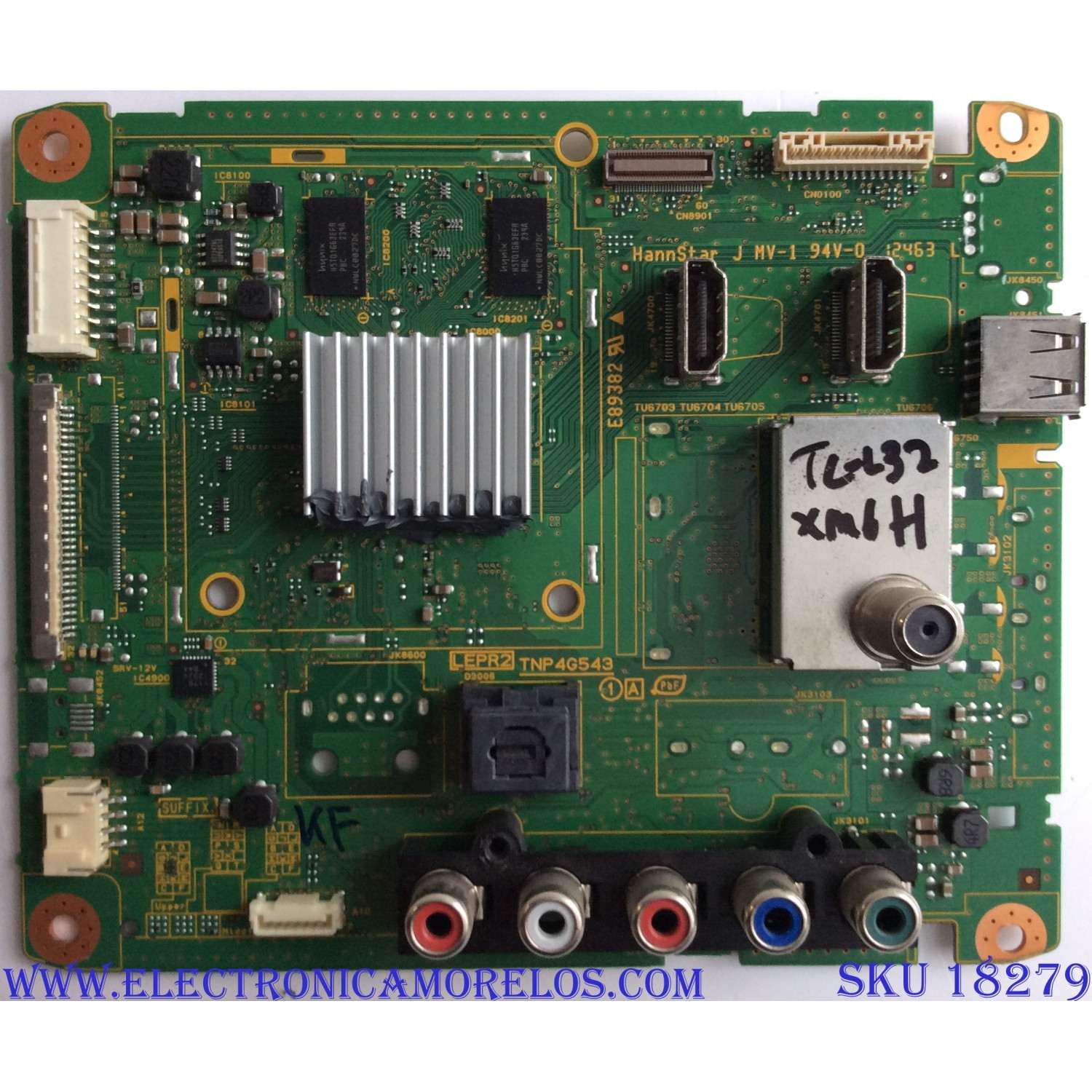 MAIN / PANASONIC TNP4G543KF / TNP4G543 / E89382 / PANEL V320BJ6-LE1 REV.B1 / MODELO 32"