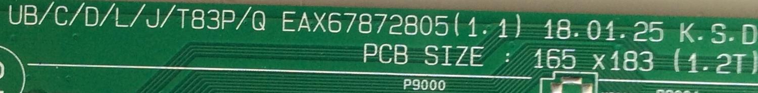 MAIN / LG EBT65156003 / EAX67872805 (1.1) / EAX67872804 (1.0) / PANEL NC550DGG ABGX3 / MODELOS 55UK6300PUE.BUSTLOR / 55UK6300PUE - Imagen 2