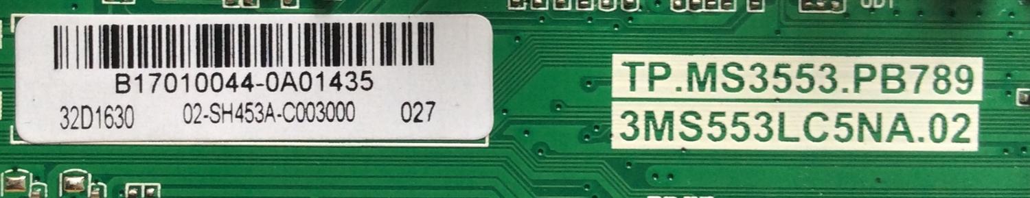 MAIN / FUENTE (COMBO) / TOSHIBA B17010044 / TP.MS3553.PB789 / 3MS553LC5NA.02 / E239218 / 32D1630 / MODELO 32L310U18 - Imagen 2