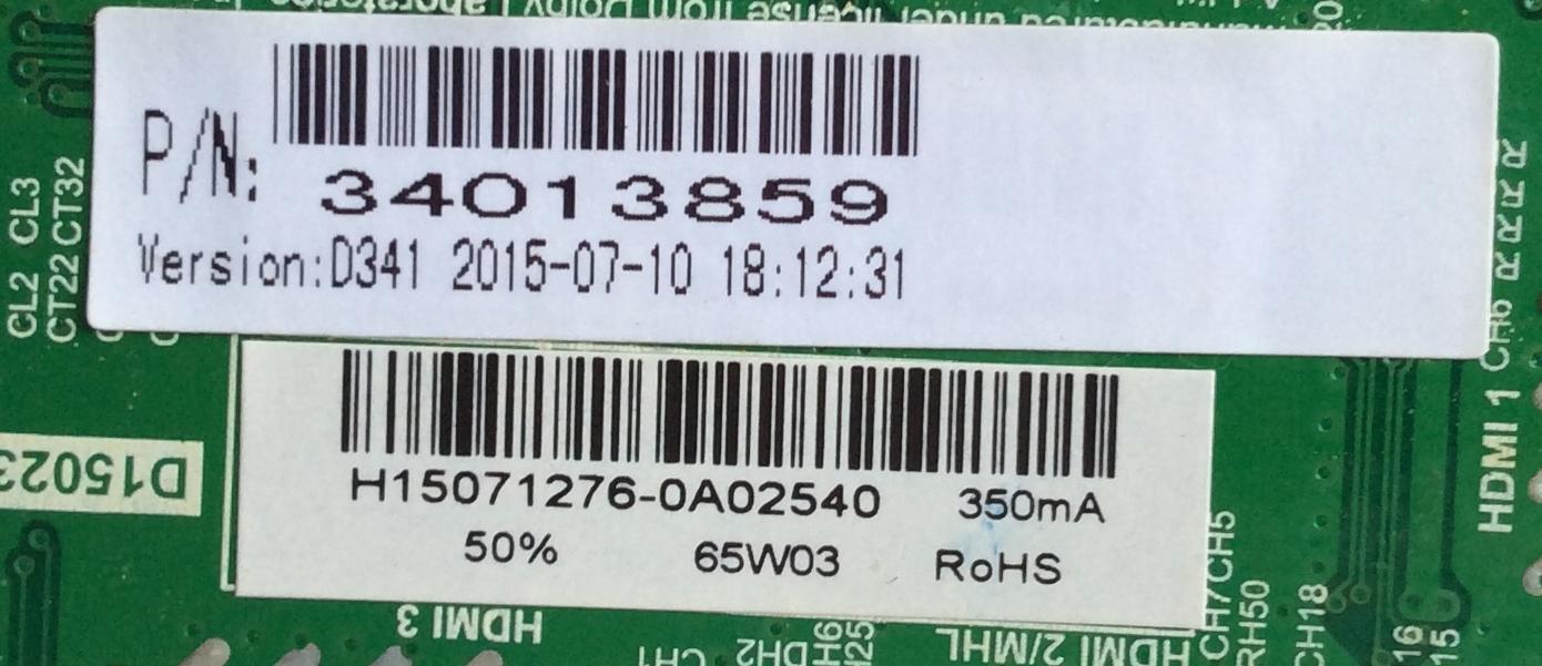 MAIN / FUENTE ( COMBO) WESTINGHOUSE 34013859 / H15071276 / H15051121 / HV320WHB-N80 / TP.MS3393.PB851 / SUSTITUTA 34013971 / PANEL HV320WHB-N80 / KBI+315A1B13 / MODELO WD32HT1360 TW-00341-B032F	 - Imagen 2