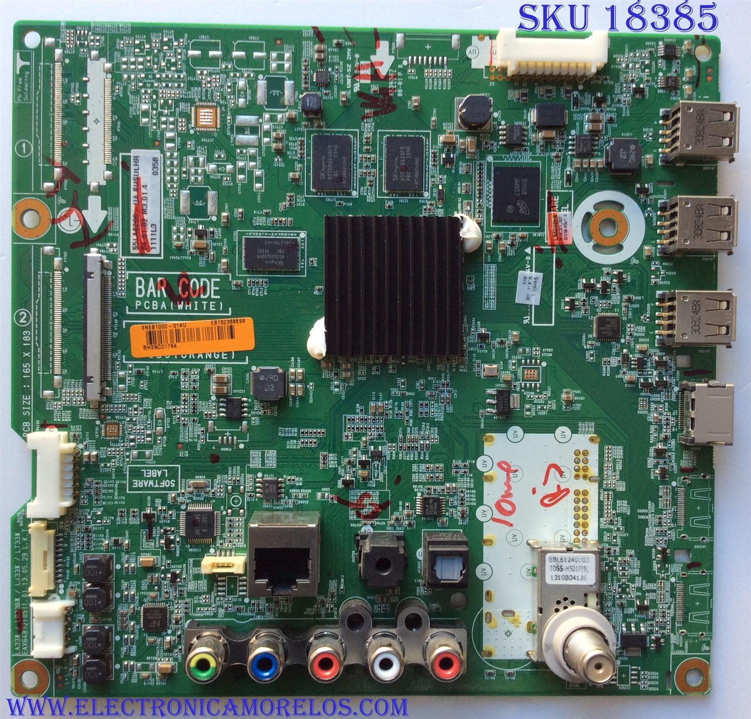 MAIN / LG EBT62368599 / 62368599 / EAX64872105(1.0) / PANEL LA62M55T120V12 / MODELO 55LA6200-UA BUSULHR	