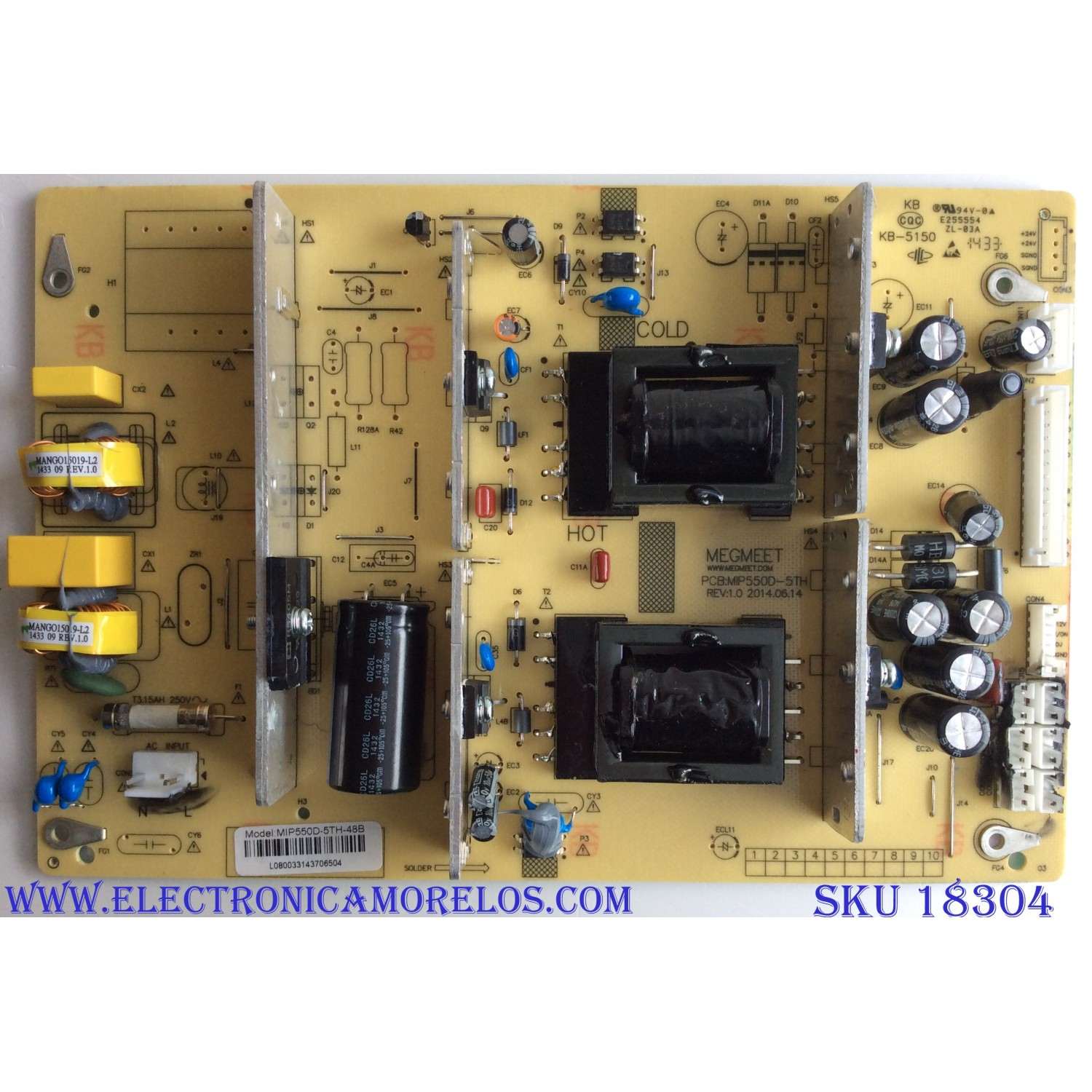 FUENTE DE PODER / WESTINGHOUSE MIP550D-5TH-48B / MIP550D-5TH / REV:1.0 / E255554 / PANEL LSC480HN05 / MODELO DWM48F1Y1