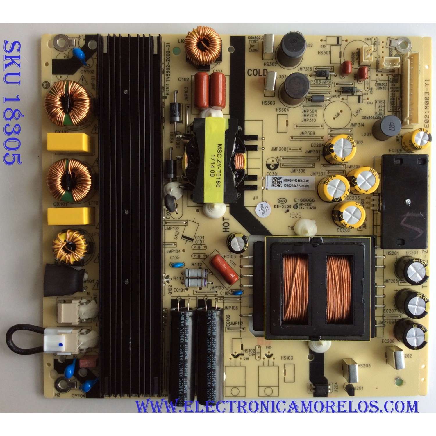 FUENTE DE PODER / JVC 1010235432 / E168066 / M59/2010045150/09 / TV5502-ZC02-01(0)2018-04-11 / E021M003-Y1 / TV5502-ZC02-01 / PANEL LC546PU2L02 / MODELO LT-55MA875	