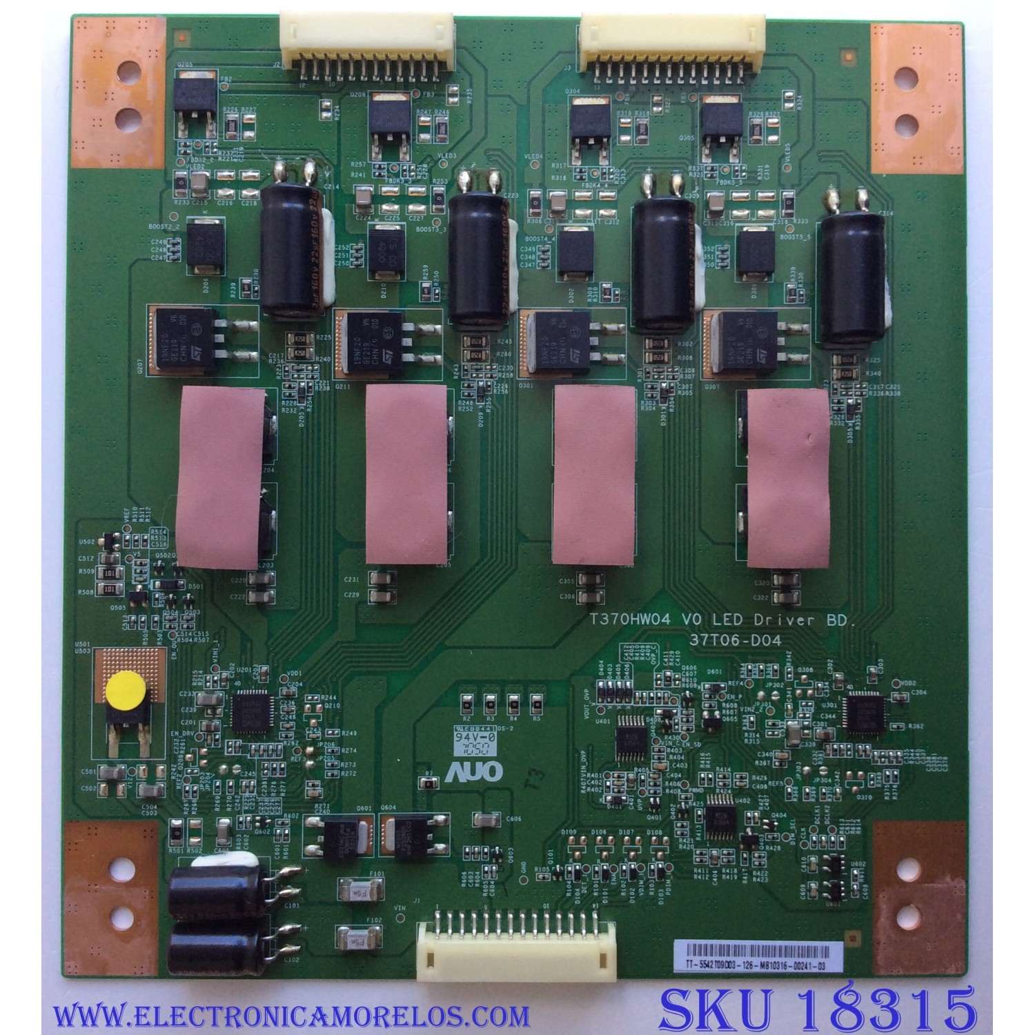 LED DRIVER / INSIGNIA 55.42T09.D03 / T370HW04 V0 / 37T06-D04 / 5542T09D03 / T370HW04 / PANEL T420HW07 V.3 / MODELO NS-42E859A11