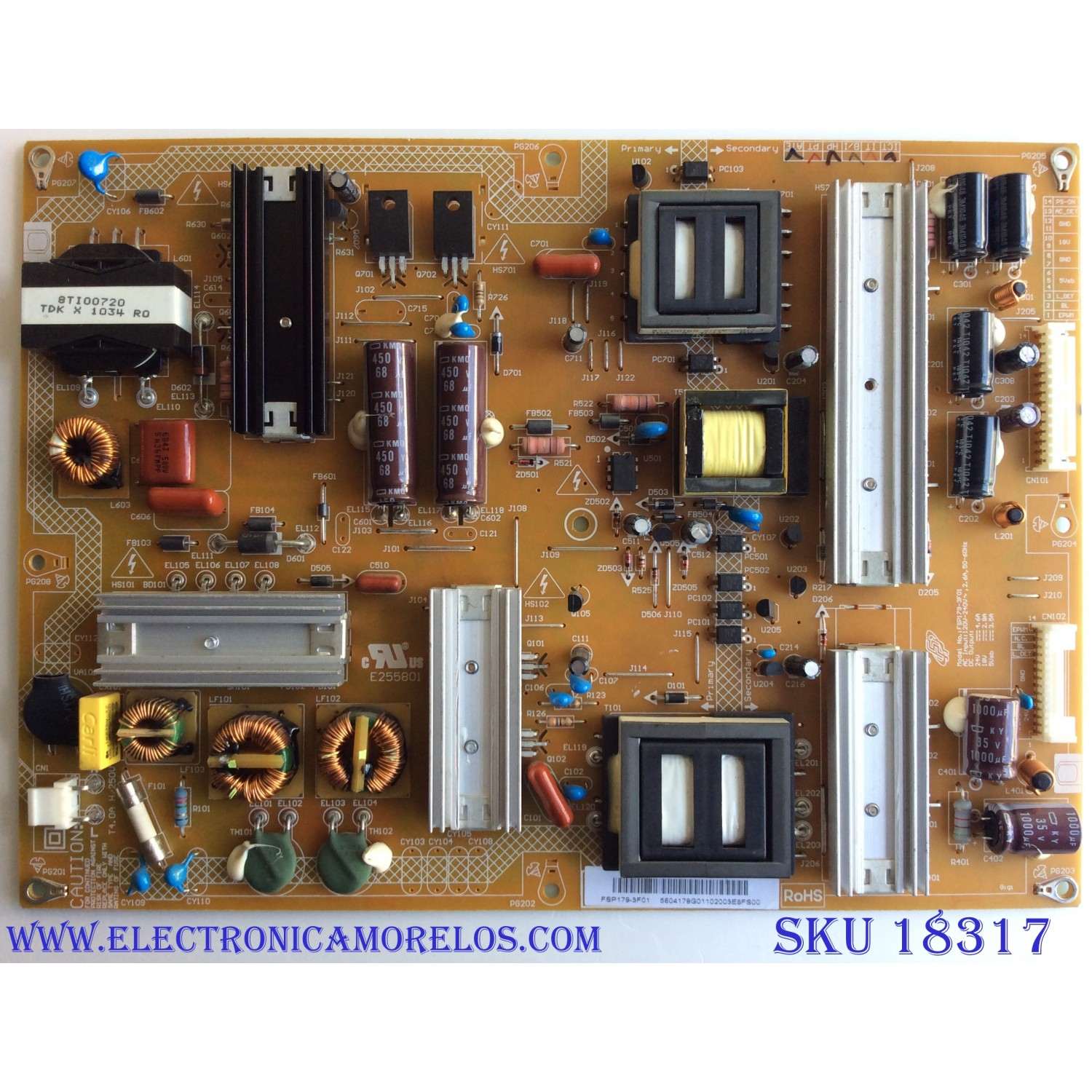 FUENTE DE PODER / INSIGNIA 56.04179.G01 / FSP179-3F01 / 5604179G01 / PANEL T420HW07 V.3 / MODELO NS-42E859A11