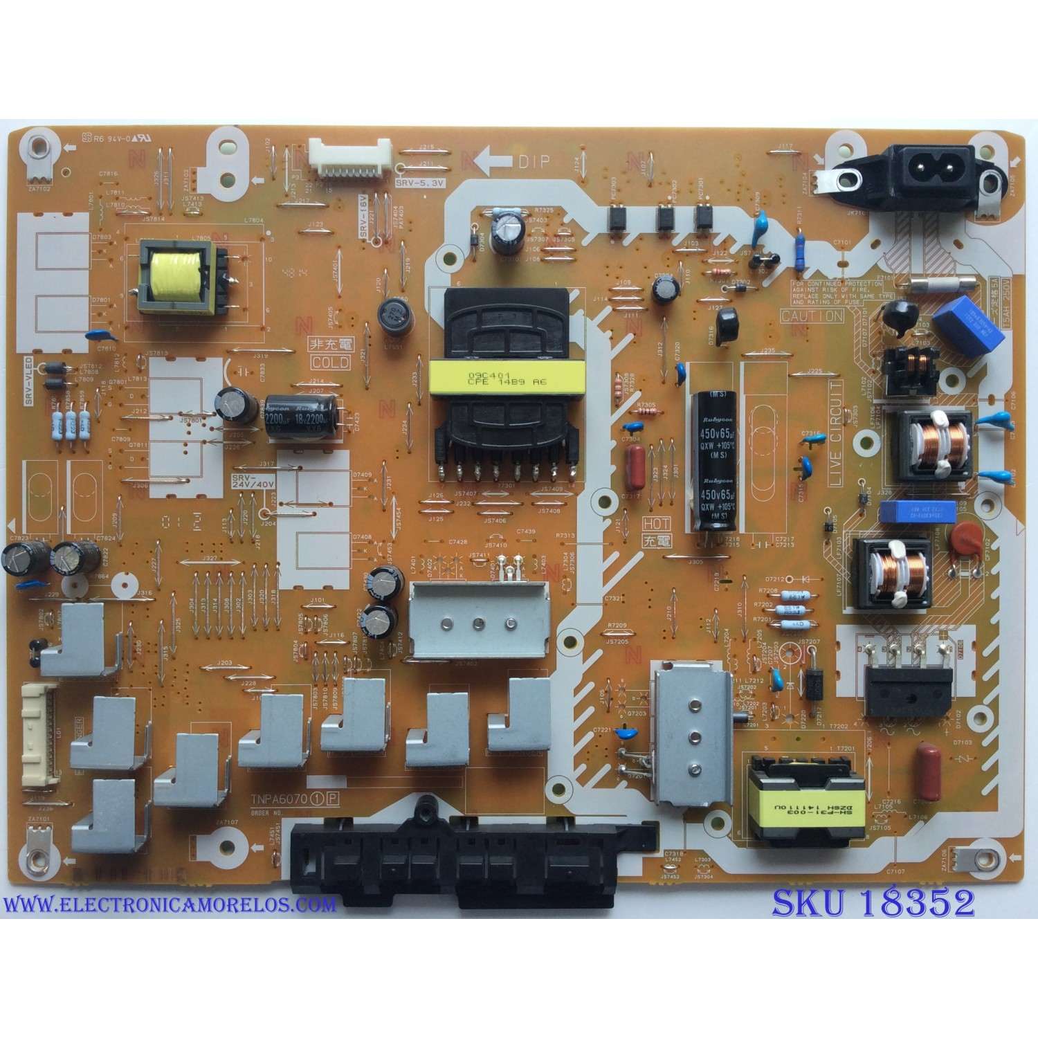 FUENTE DE PODER / PANASONIC TNPA6070 / TNPA6070 1 P / PANEL V500HJ1-LE8 REV.F4 / MODELO TC-50CS600X