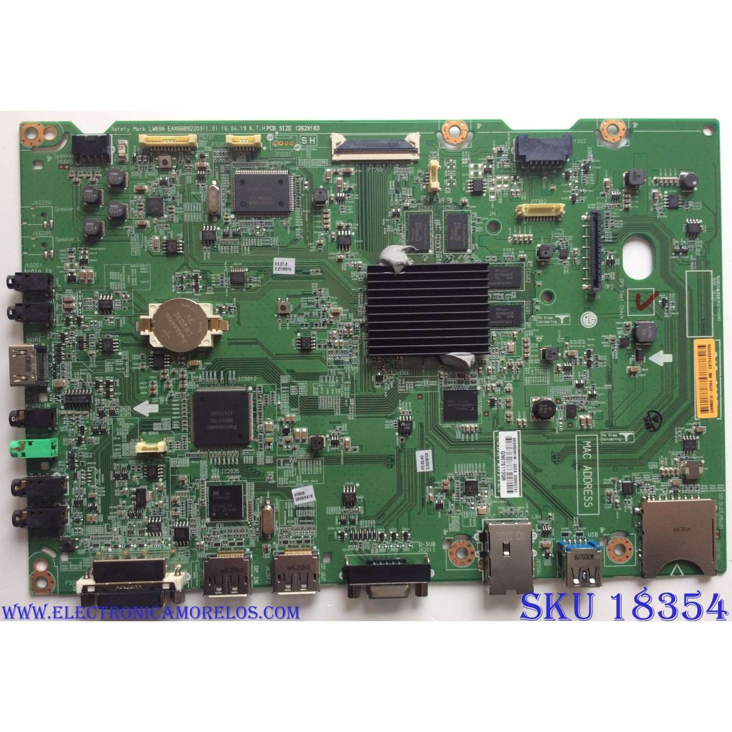 MAIN / LG EBT64434305 / EAX66892203 (1.0) / EAX66892203 / 63885701 / PANEL LD320DUE (FH)(B1) / MODELOS 32SM5KC-BF.AUSBLJM / 32SM5KC-B