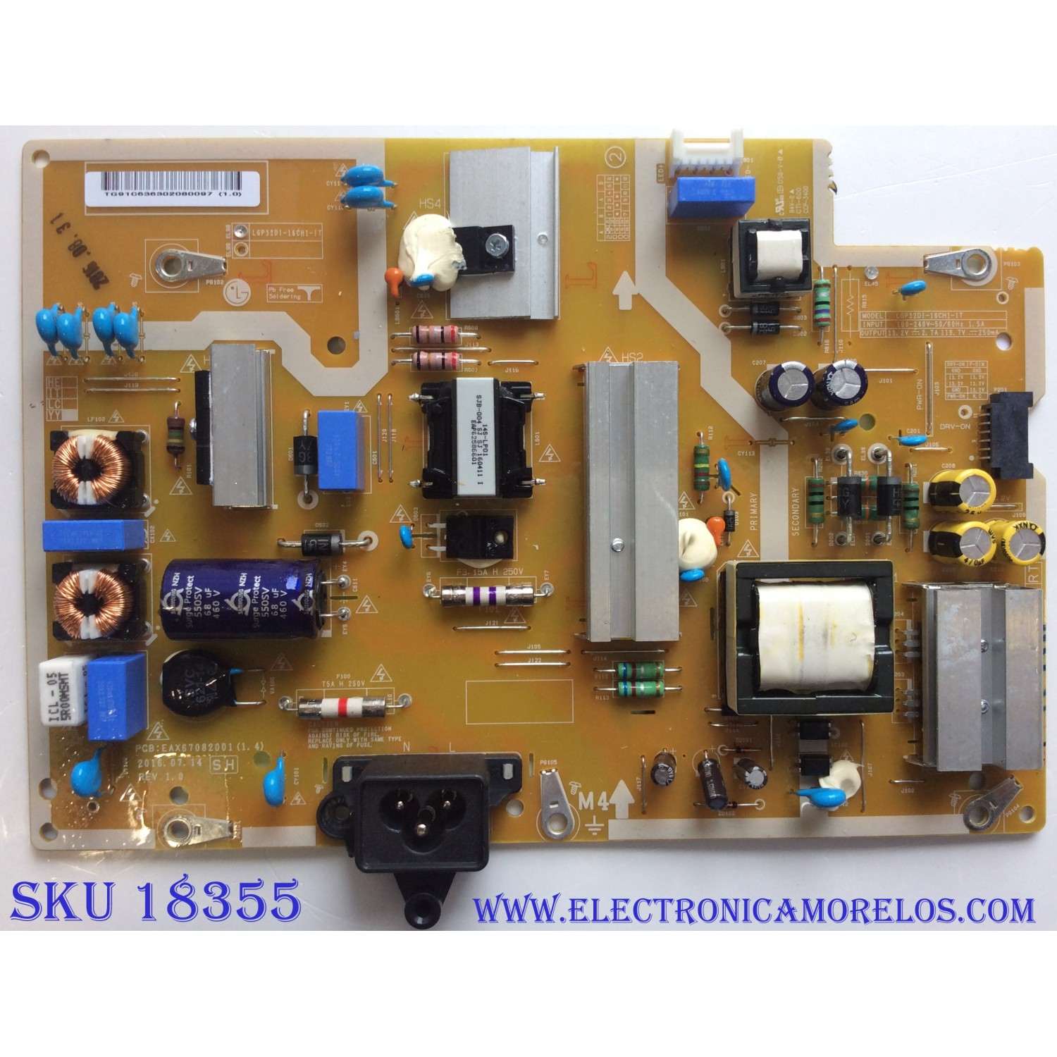 FUENTE DE PODER / LG EAY63630208 / EAX67082001 (1.4) / LGP32DI-16CH1-IT / EAX67082001 / PANEL LD320DUE (FH)(B1) / MODELOS 32SM5KC-BF.AUSBLJM / 32SM5KC-B