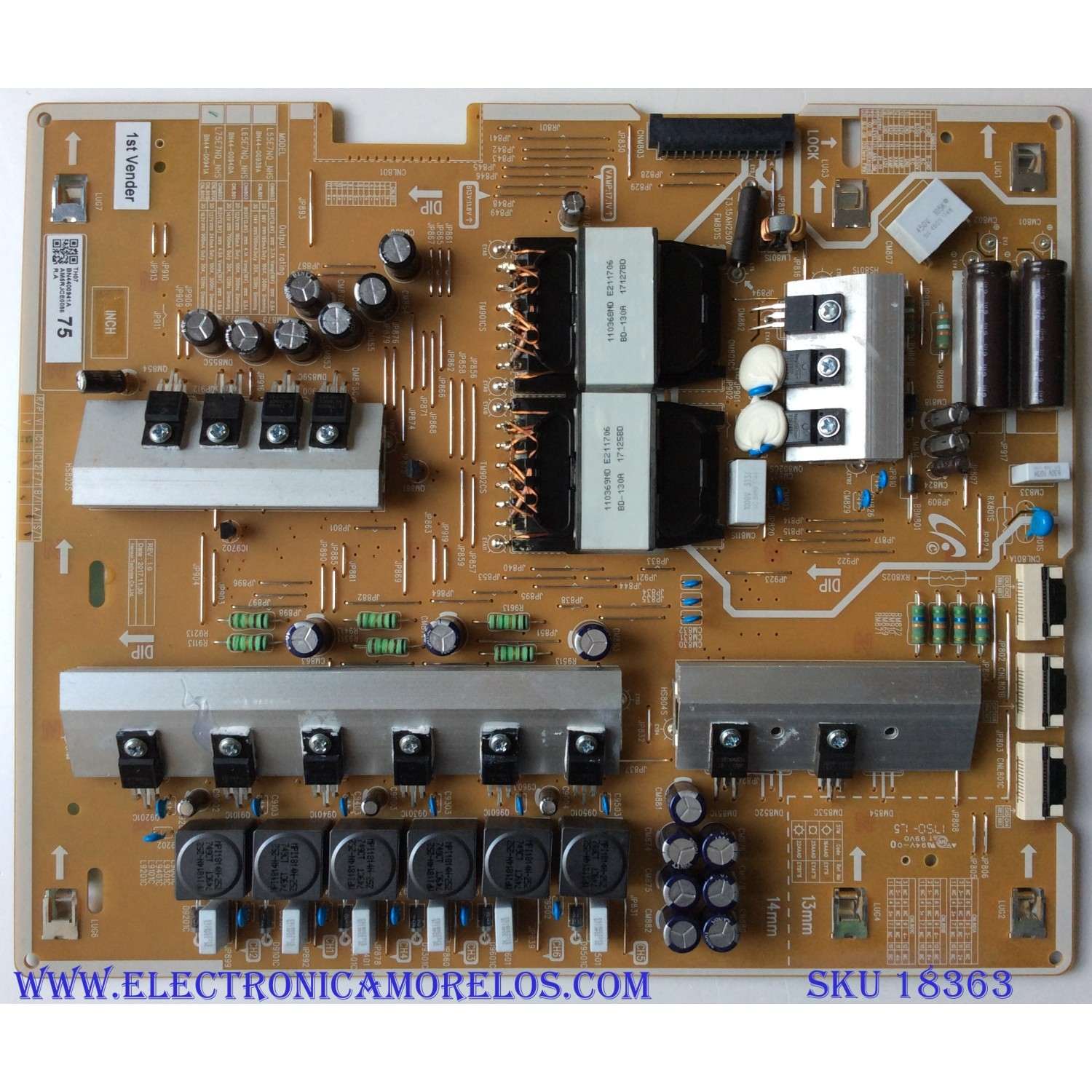 FUENTE DE PODER / SAMSUNG BN44-00941A / L75E7NQ_NHS / REV:1.0 / MODELO QN75Q7FNAFXZA / QN75Q7FNAFXZA DB04