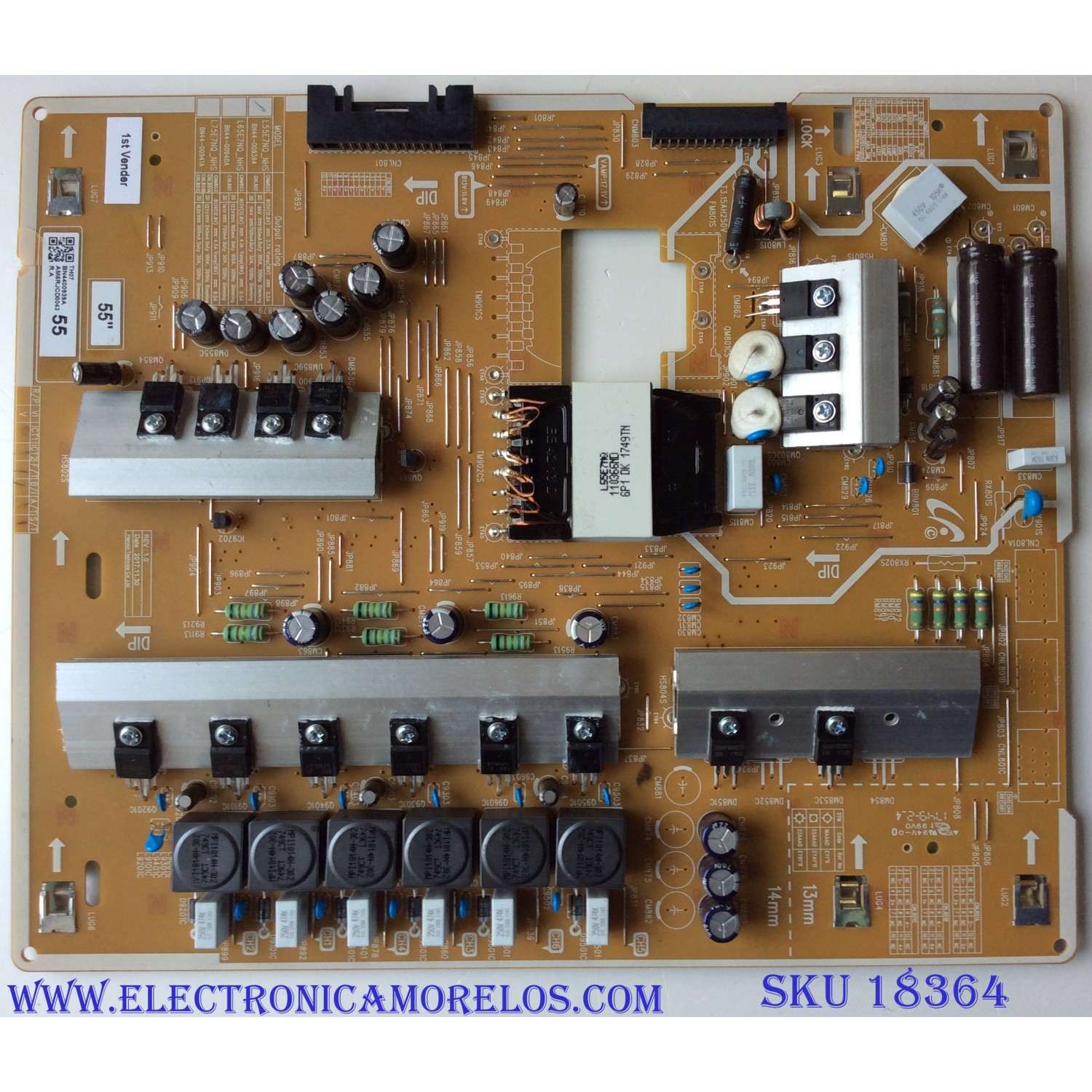 FUENTE DE PODER PARA TV SAMSUNG / NUMERO DE PARTE BN44-00939A / L55E7NQ_NHS / BN4400939A / PANEL´S CY-QN055FLAV3H /  CY-QN055FLLV3H / MODELOS QN55Q7FNAFXZA / QN55Q75CNFXZA / QN55Q75FNFXZA / QN55Q7CNAFXZA / QN55Q7FNAFXZA FB03 / QN55Q7FNAFXZA AA01
