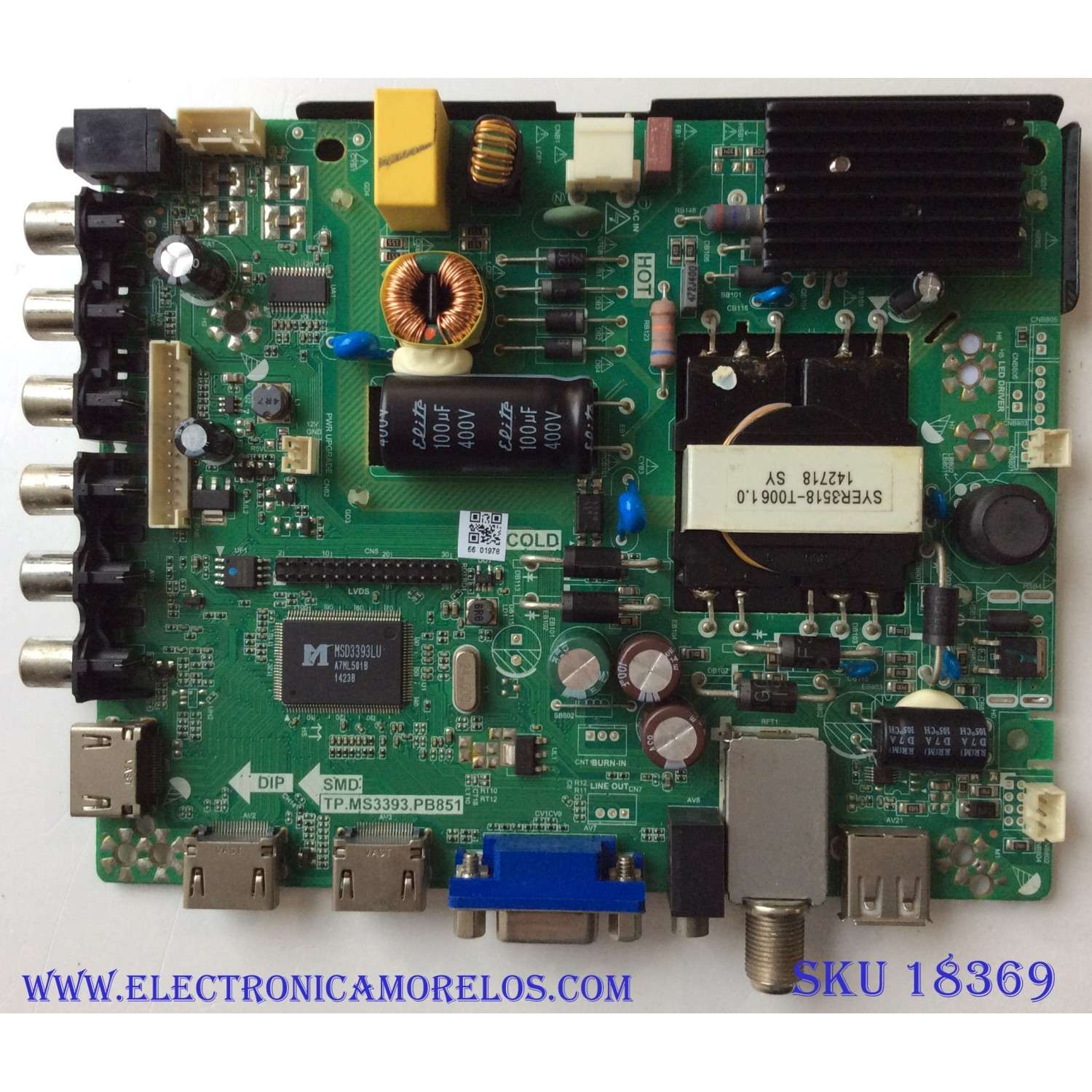 MAIN / FUENTE ( COMBO) / UPSTAR N14070056 / TP.MS3393.PB851 / ST3151A05-5 / PANEL TH315L424 / MODELO P32EE7	
