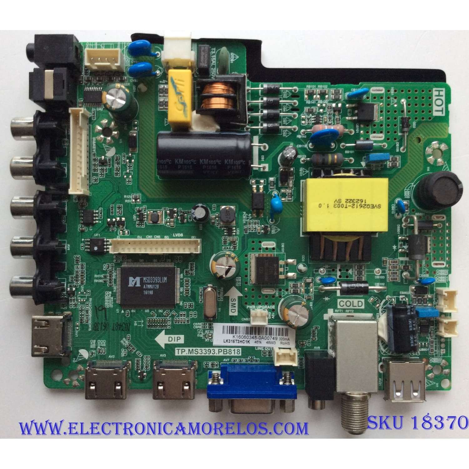 MAIN / FUENTE (COMBO) / ELEMENT K16060348 / TP.MS3393.PB818 / ebac 20160323_175510 / SY16205 / MODELO ELEFW328	