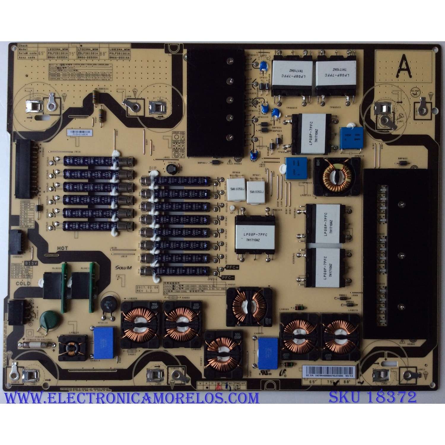 FUENTE DE PODER / SAMSUNG BN44-00908A / L75E9NA_MSM / PSLF361301A / MODELOS QN75Q7FAMFXZA AA01 / QN75Q7FAMF