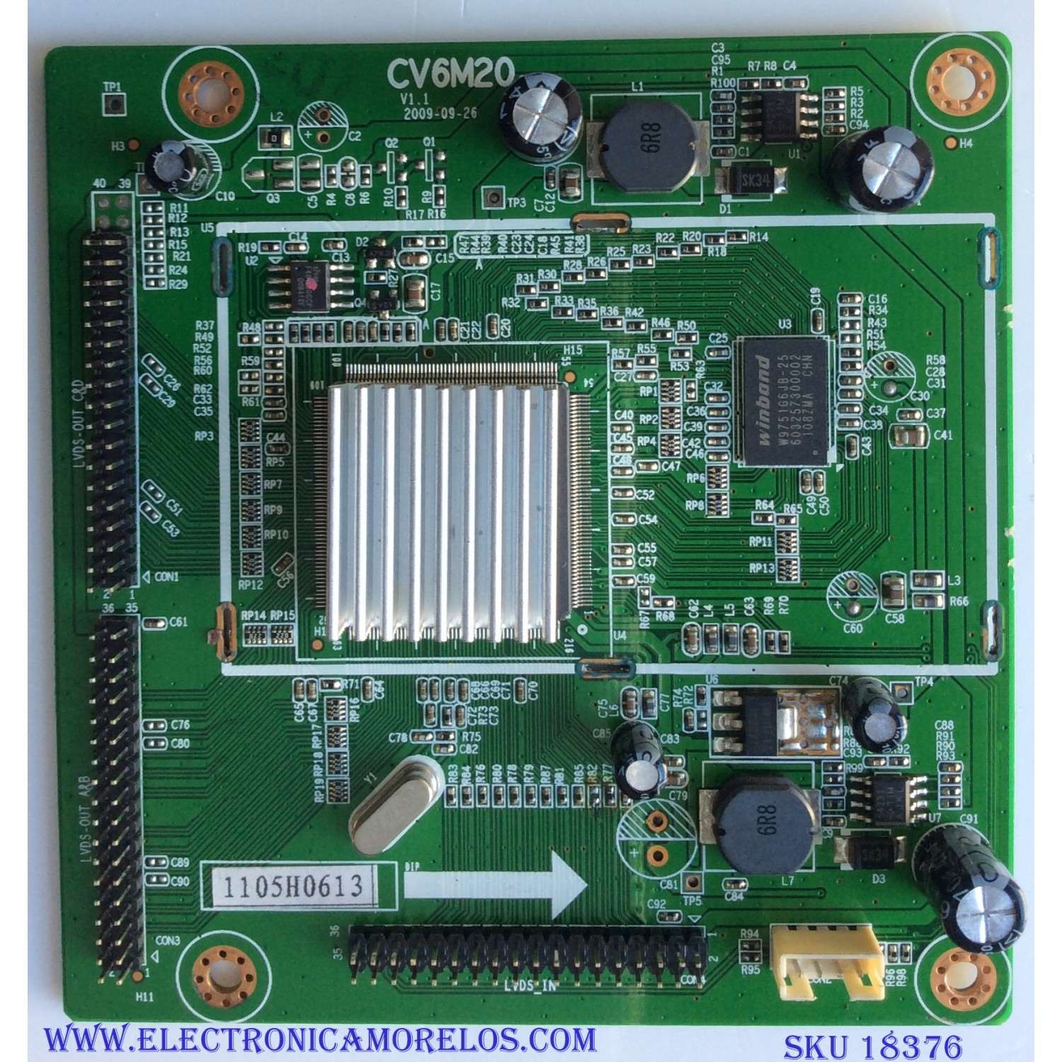 DRIVER T-CON / APEX 1105H0613 / CV6M20 V1.1 / PANEL LTA400HF16 / MODELO LE40H88	