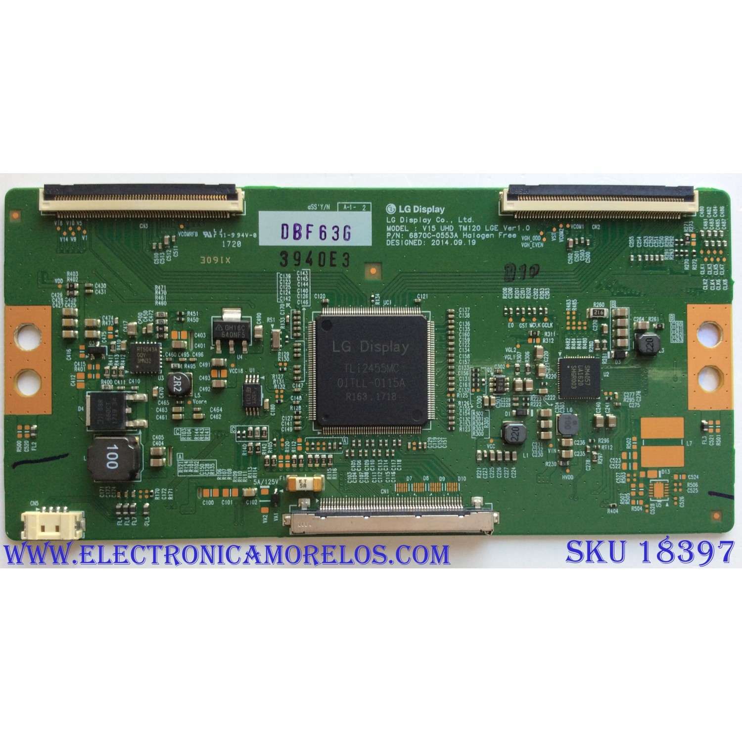 T-CON / LG 6871L-3940E / 6870C-0553A / 3940E / PANEL LC550EQE (FH)(M2) / MODELOS 55UX340C-UF / 55UX340C