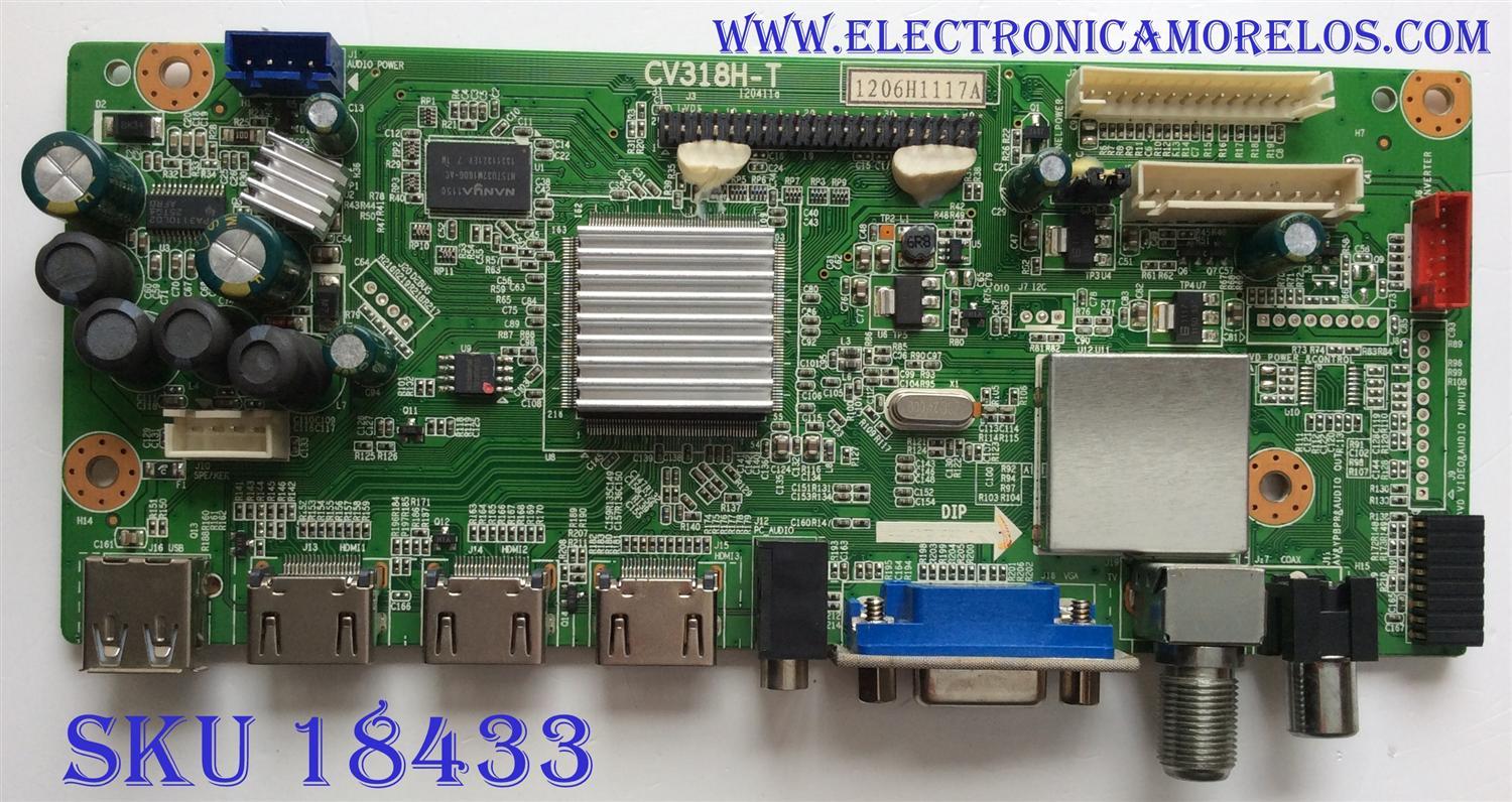 MAIN / SHARP NQP890M000LN24 / TI12257-1 / 1206H1117A / CV318H-T / PANEL T400D3-HA24-L02 / MODELO LC-40LE433U	