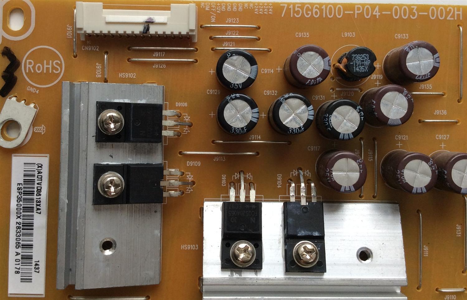 FUENTE DE PODER PARA TV VIZIO / NUMERO DE PARTE ADTVD3613XA7 / 715G6100-P04-003-002H / 715G6100-P06-003-002H / (X)ADTVD3613XA7 / PANEL TPT500J1-HVN08 REV:S400A / MODELOS M502I-B1 / M502I-B1 LTYWRLAQ / M502I-B1 LTYWRLAR - Imagen 2