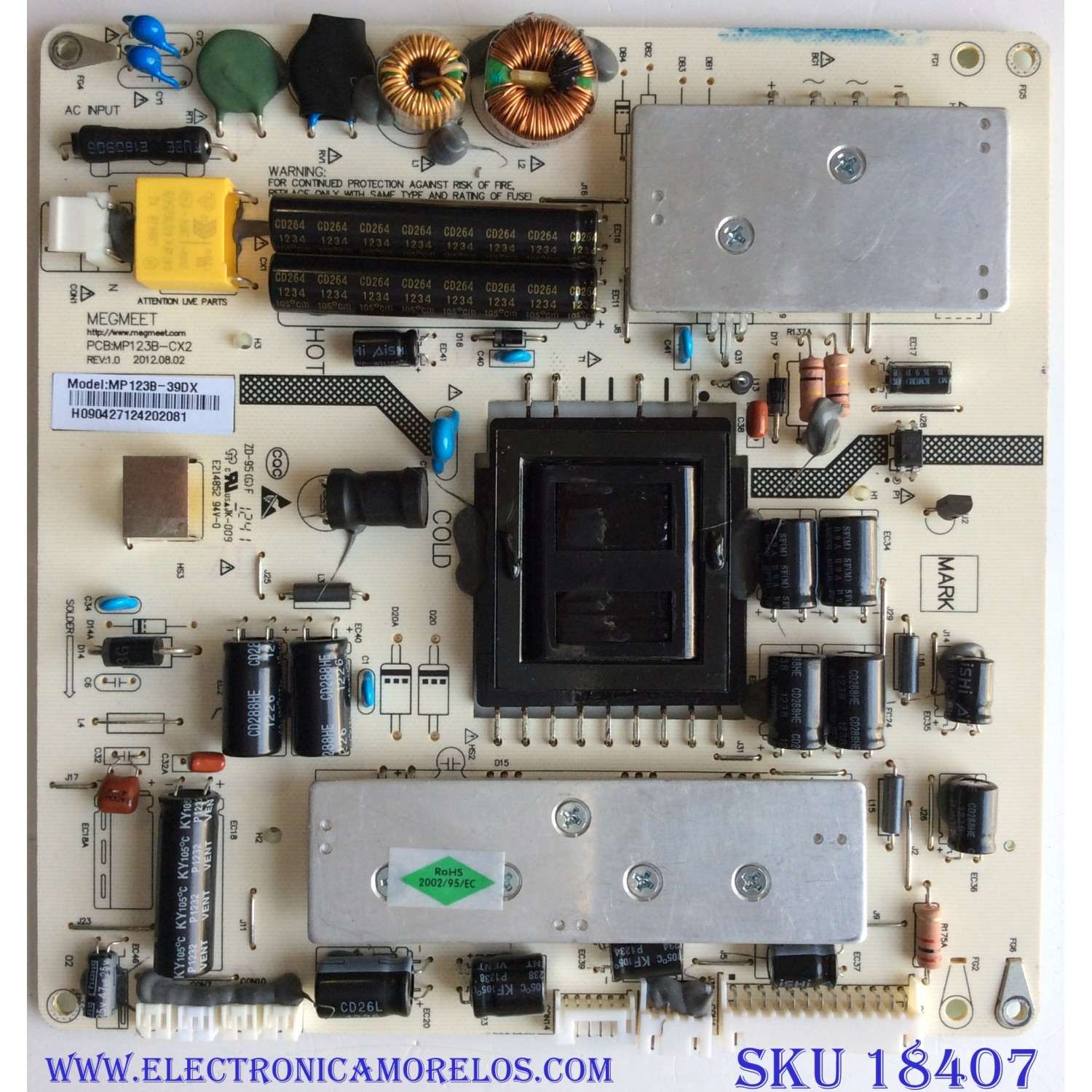 FUENTE DE PODER / APEX MP123B-39DX / MP123B-CX2 / REV:1.0 / E214852 / PANEL`S V390HJI-P02 REV.C1 / V290HJI-P02 / MODELO LE3943