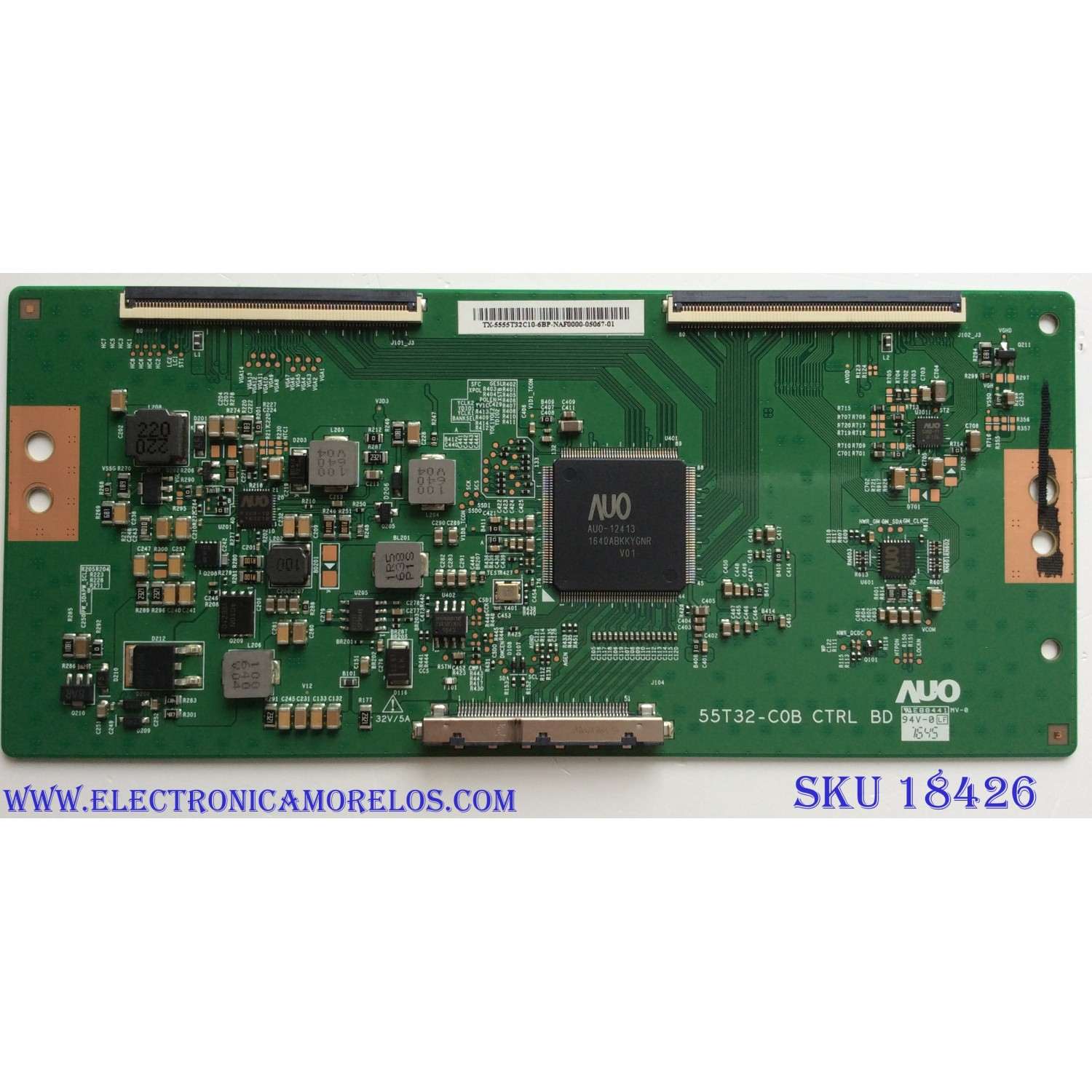 T-CON PARA TV ELEMENT / NUMERO DE PARTE 55.55T32.C10 / 55T32-C0B CTRL BD / 5555T32C10 / PANEL T550-0UK-DLED / DISPLAY T550QVN05.0 / MODELO EL4KAMZ5517T LE-55GUK-A1