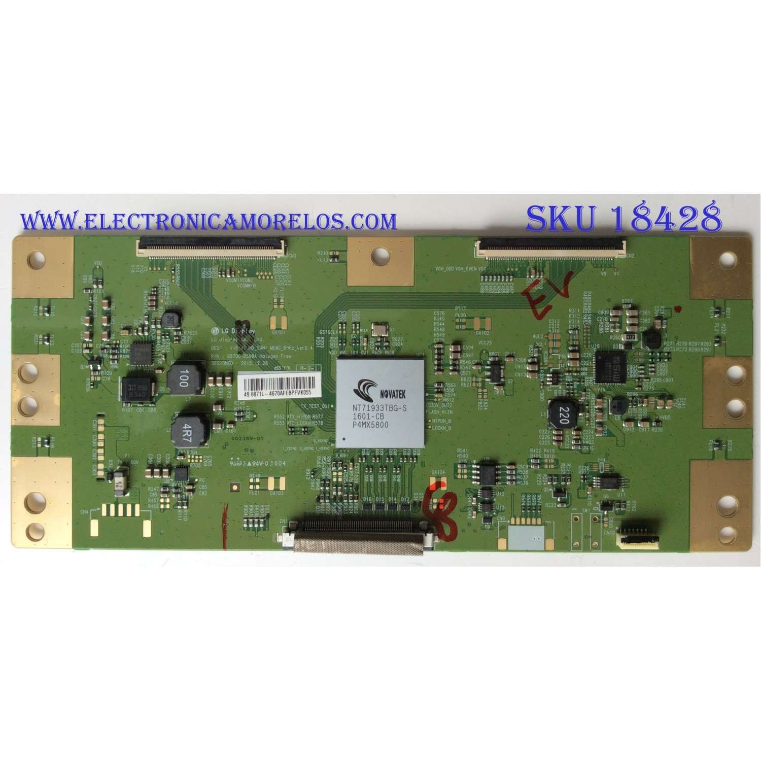 T-CON / SONY 6871L-4670A / 6870C-0598A / 4670A / PANEL SYV49S1 / MODELO XBR-49X700D	