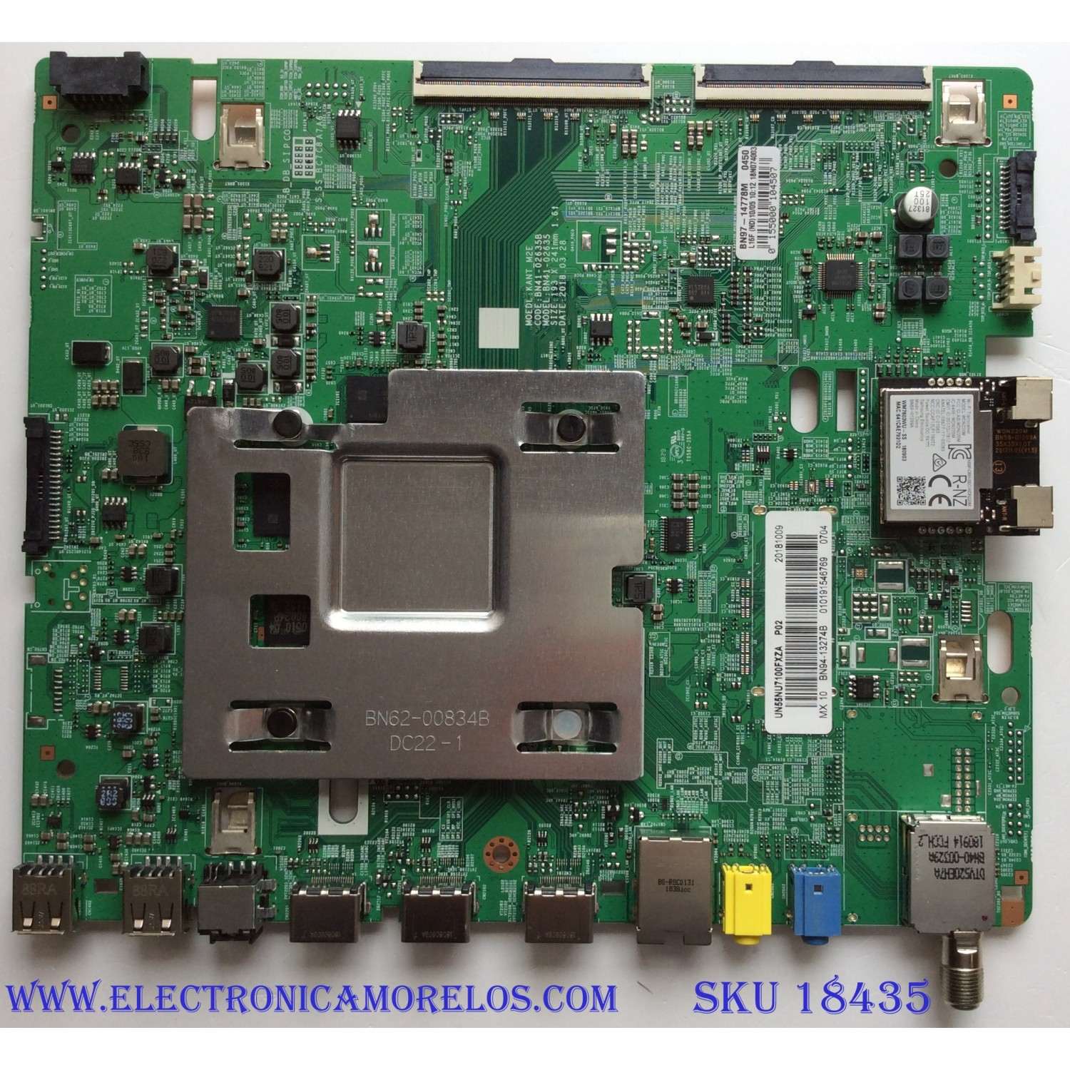 MAIN ORIGINAL PARA TV SAMSUNG / NUMERO DE PARTE BN94-13274B / BN41-02635B / BN97-14778M / PANEL CY-NN055HGV1H / DISPLAY ST5461D08-1 VER.2.1 / BN96-41915A / MODELOS UN55NU7100F / UN55NU7100FXZA CB06 / UN55NU710DFXZA CB06