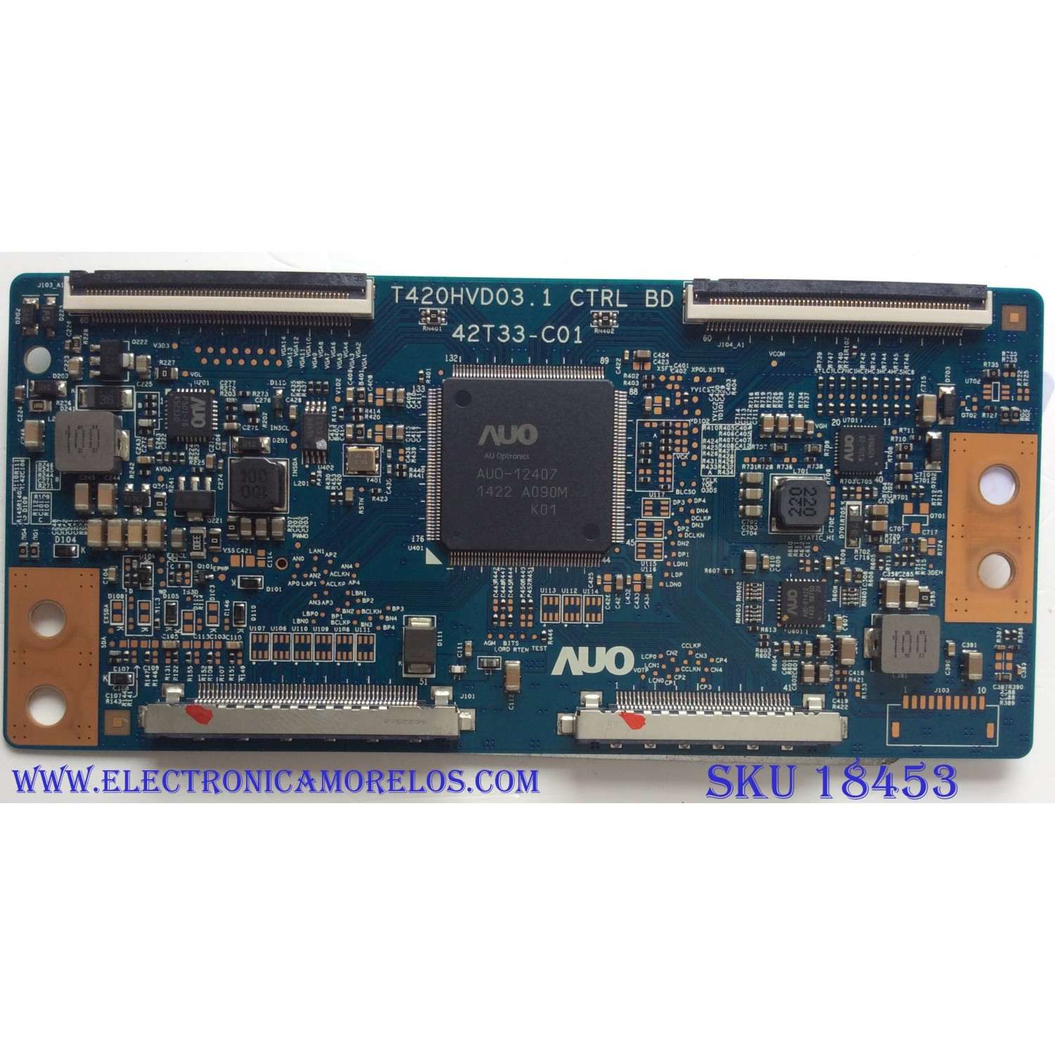 T-CON PARA TV VIZIO / NUMERO DE PARTE 5550T22C01 / T420HVD03.1 / 42T33-C01 / 55.50T22.C01 / 42T33C01 / PANEL TPT500J1-HVN08 REV:S400A / MODELOS M502I-B1 / M502I-B1 LTYWRLAQ