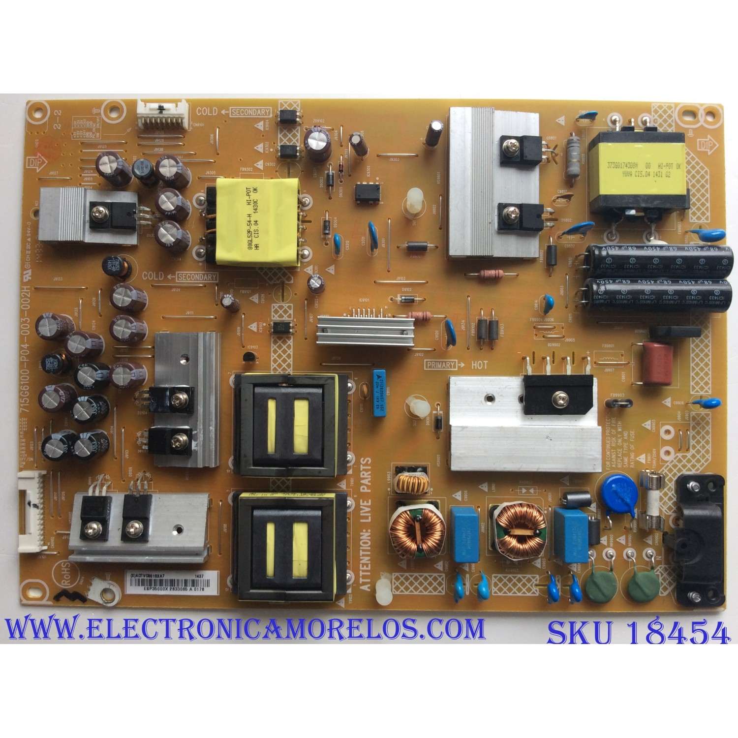 FUENTE DE PODER PARA TV VIZIO / NUMERO DE PARTE ADTVD3613XA7 / 715G6100-P04-003-002H / 715G6100-P06-003-002H / (X)ADTVD3613XA7 / PANEL TPT500J1-HVN08 REV:S400A / MODELOS M502I-B1 / M502I-B1 LTYWRLAQ / M502I-B1 LTYWRLAR