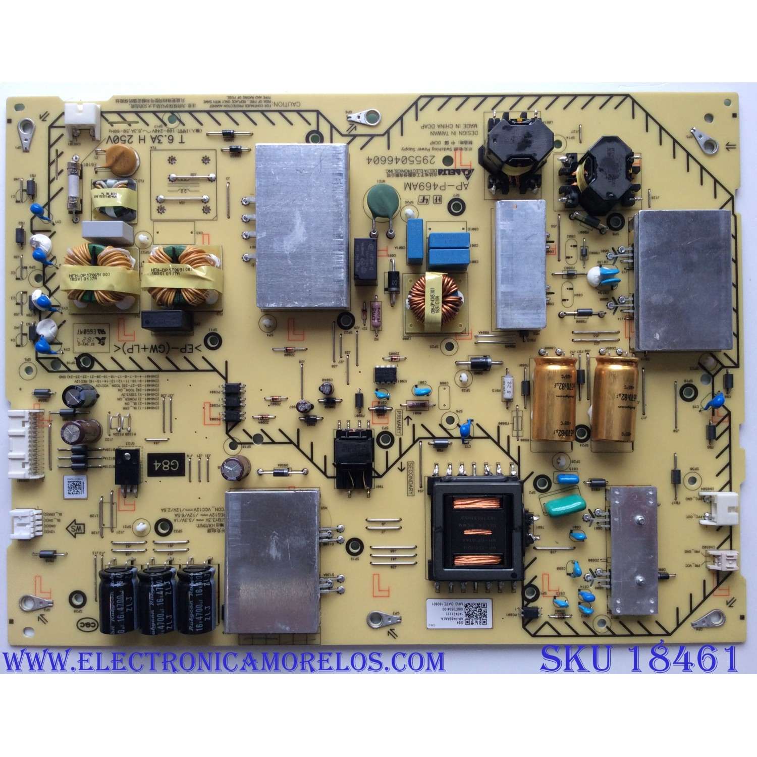 FUENTE DE PODER PARA TV SONY BRAVIA / NUMERO DE PARTE 147471111 / AP-P469AM / AP-P469AM A / 1-474-711-11 / 2955046604 / PANEL'S T750QVF05.2 / YD9S075DTU01 / MODELOS XBR-75X900F / XBR75X900F / XBR-75X950G / XBR75X950G