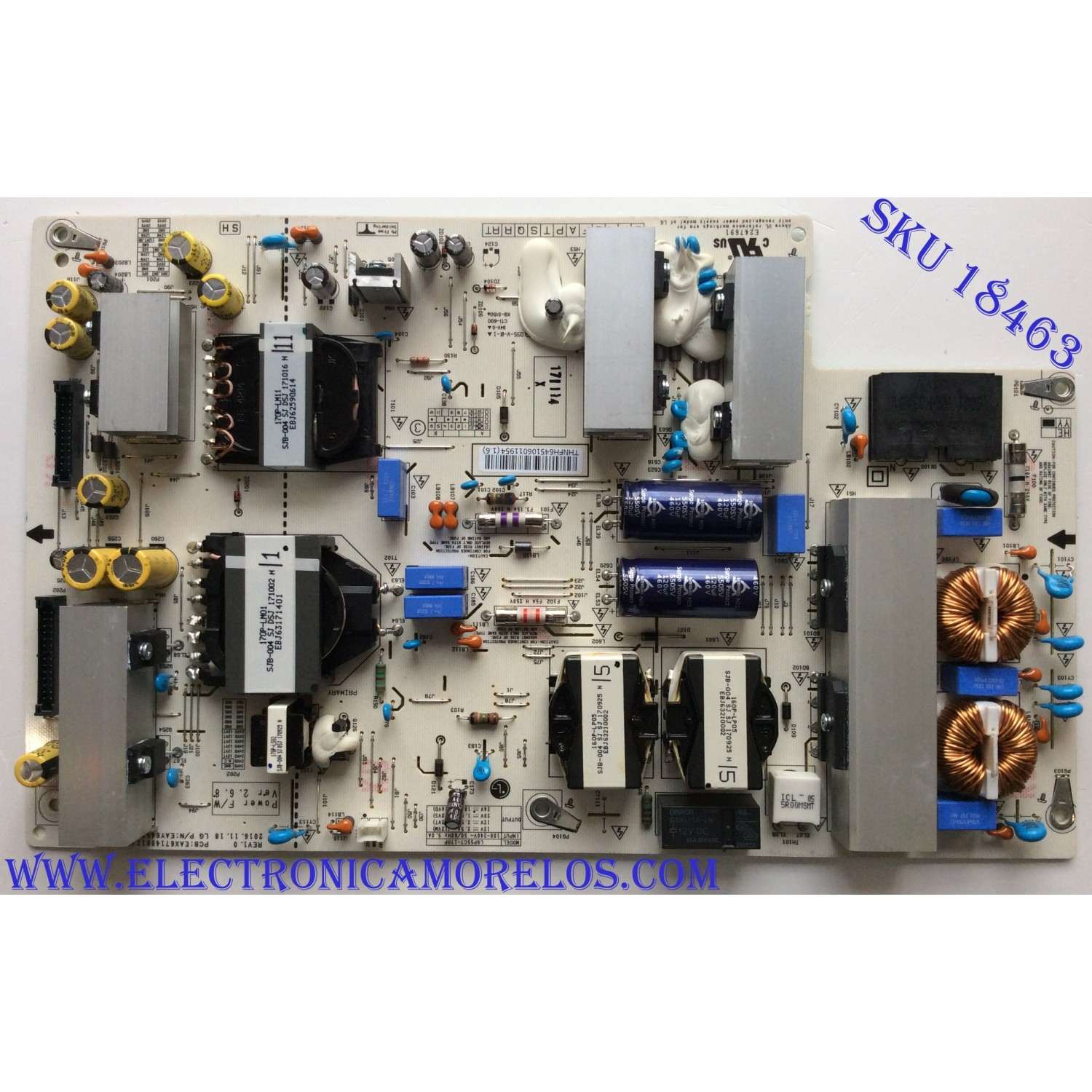 FUENTE DE PODER / LG EAY64510601 / EAX67149611 (1.6) / 64510601 / LGP55C7-170P / PANEL LC550AQD (EK)(A3) / MODELOS OLED55C7P-U.BUSYLJR / OLED55C7P